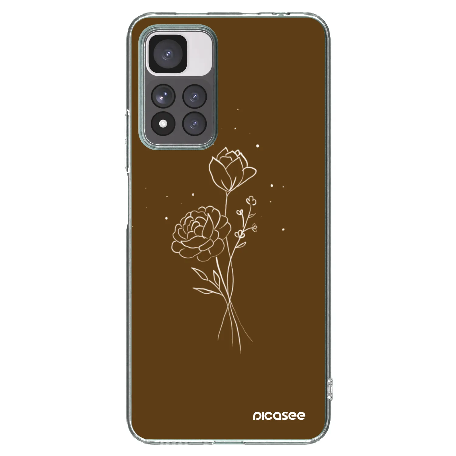 Picasee átlátszó szilikon tok az alábbi mobiltelefonokra Xiaomi Redmi Note 11 Pro+ 5G - Brown flowers
