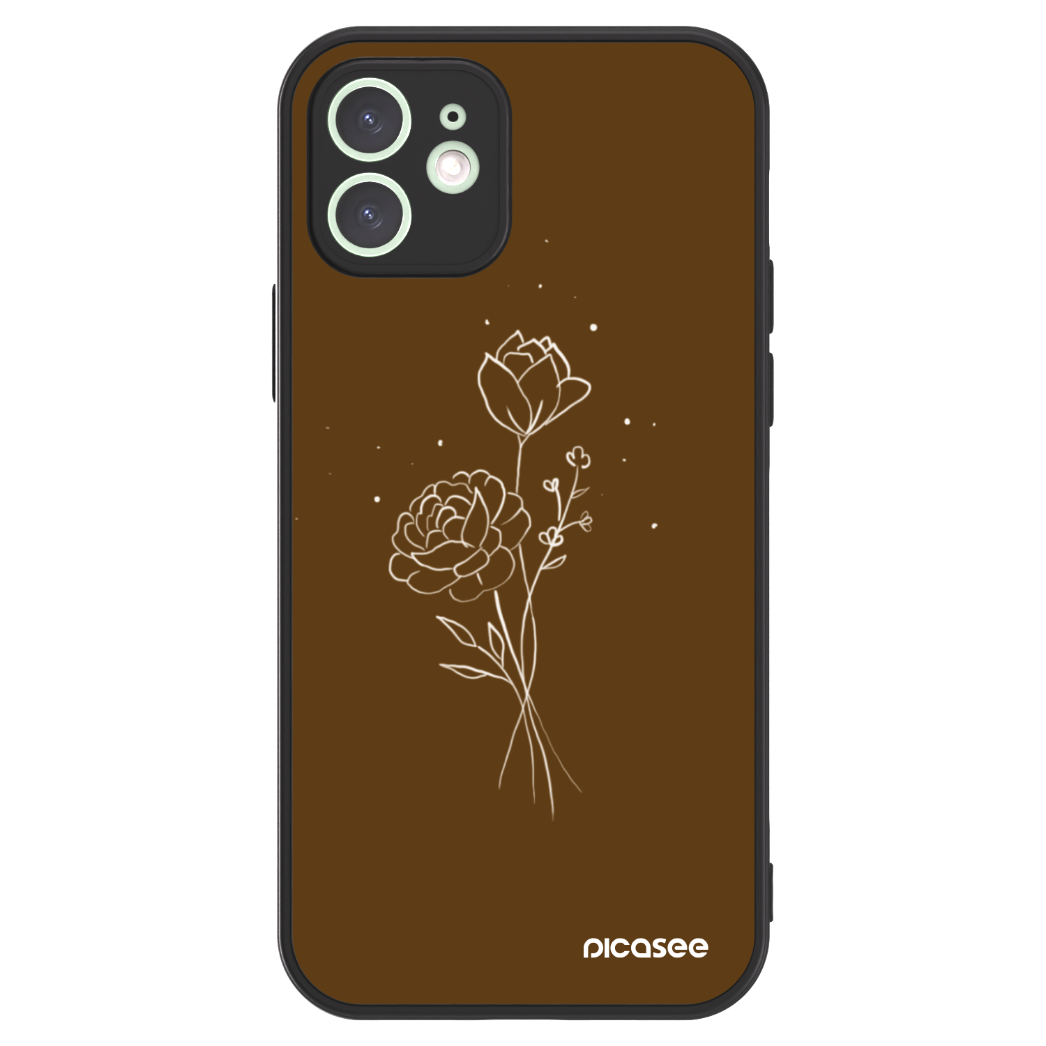 Picasee ULTIMATE CASE MagSafe Apple iPhone 12 - készülékre - Brown flowers