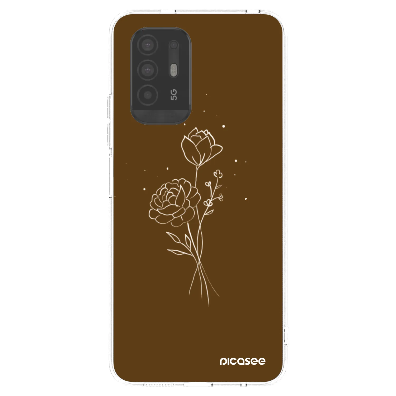Picasee átlátszó szilikon tok az alábbi mobiltelefonokra OPPO A94 5G - Brown flowers