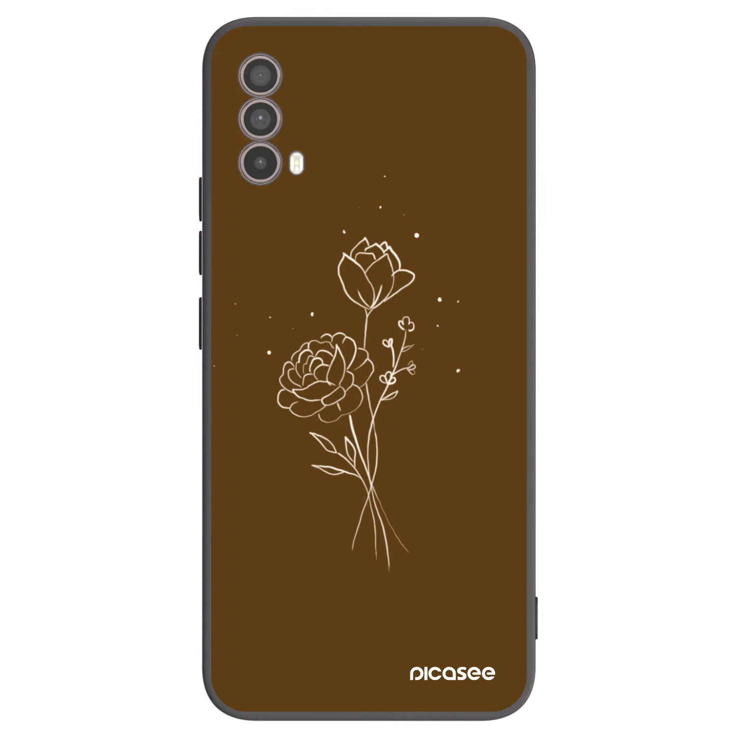 Picasee fekete szilikon tok az alábbi mobiltelefonokra Motorola Moto E40 - Brown flowers