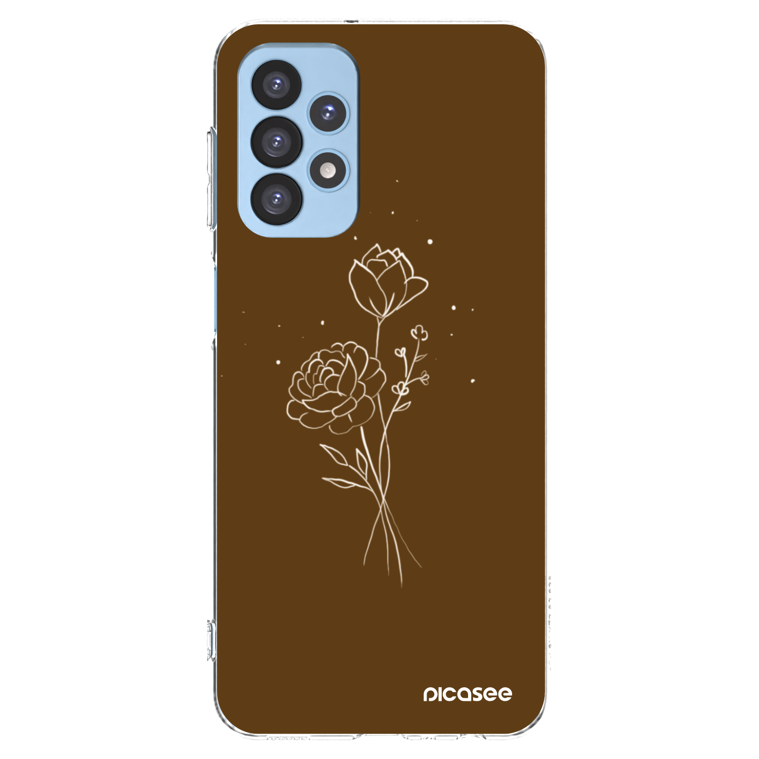 Picasee átlátszó szilikon tok az alábbi mobiltelefonokra Samsung Galaxy A23 A235F 4G - Brown flowers