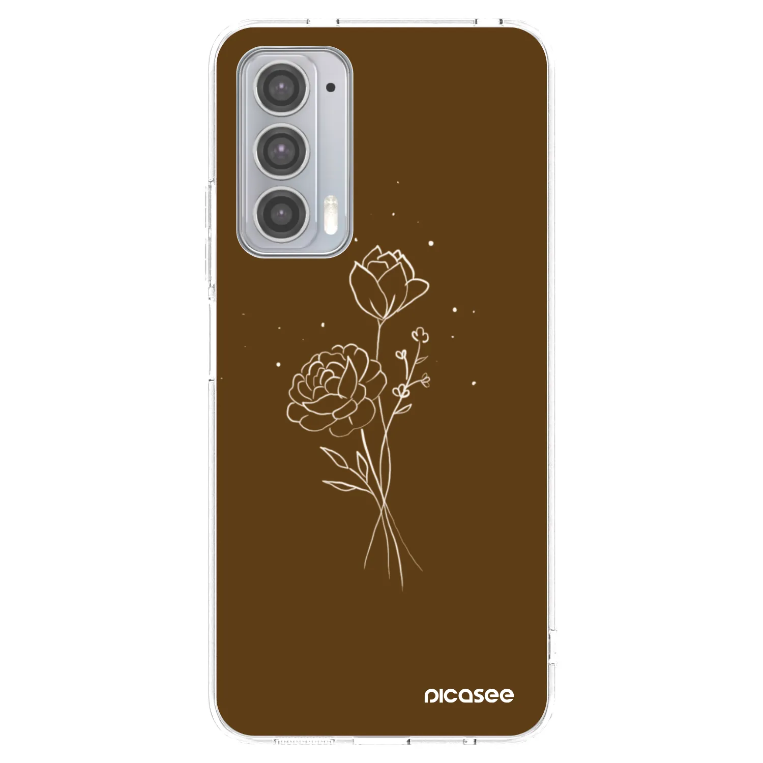 Picasee átlátszó szilikon tok az alábbi mobiltelefonokra Motorola Edge 20 - Brown flowers
