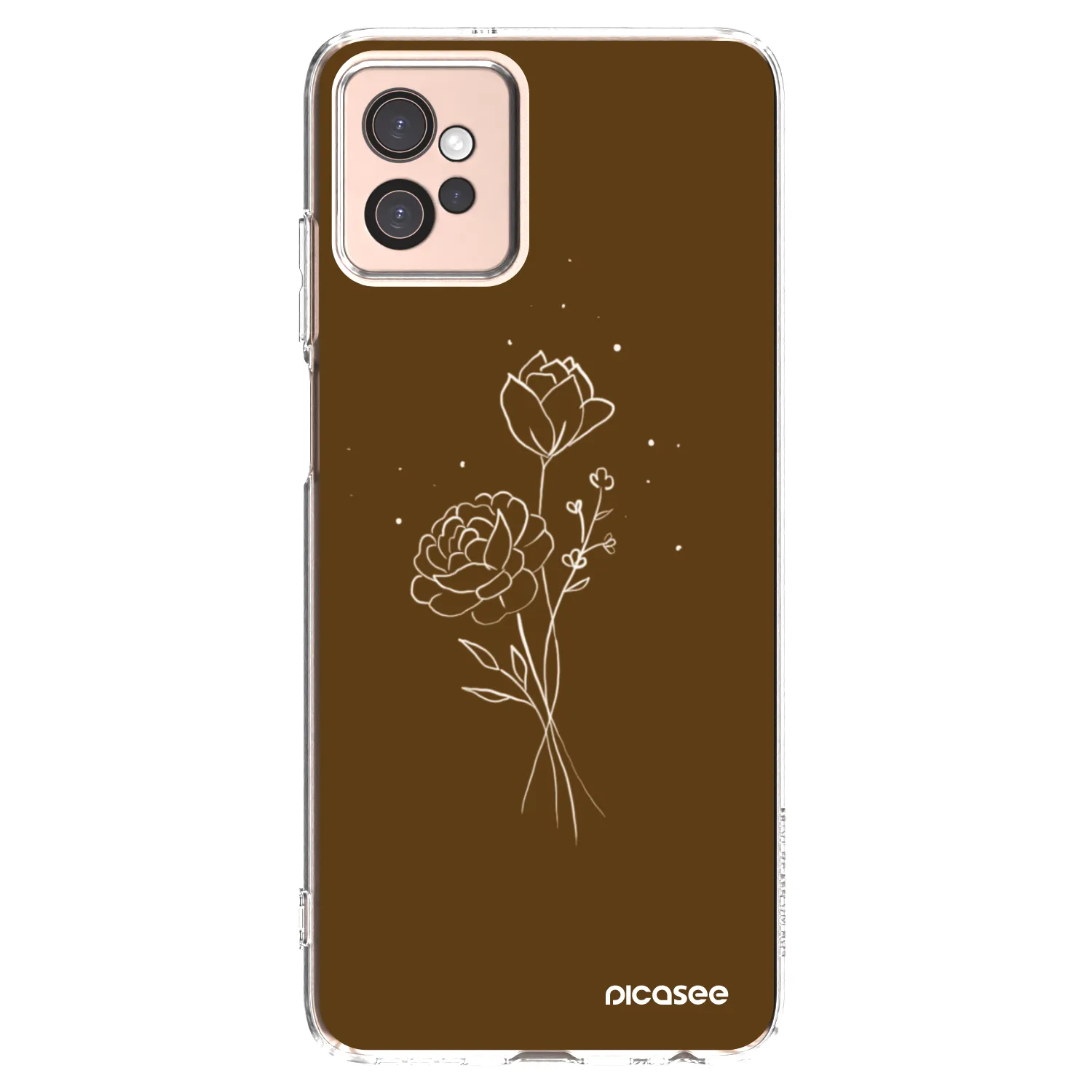 Picasee átlátszó szilikon tok az alábbi mobiltelefonokra Motorola Moto G32 - Brown flowers