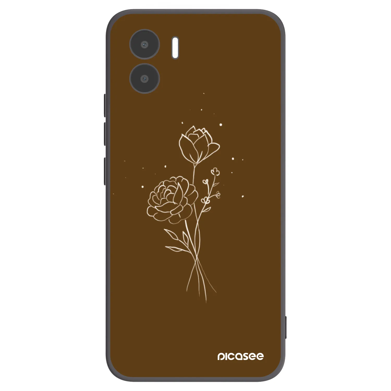 Picasee fekete szilikon tok az alábbi mobiltelefonokra Xiaomi Redmi A1 - Brown flowers