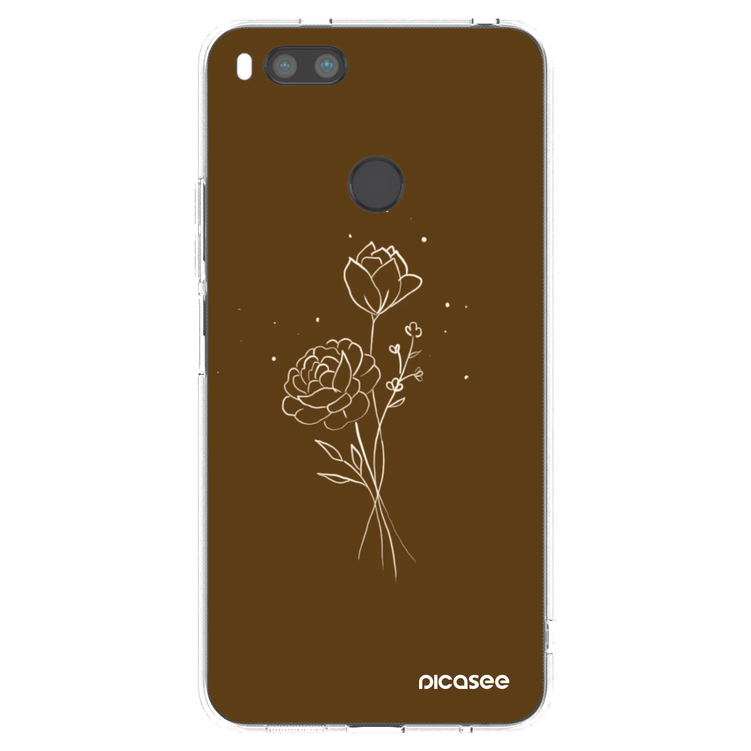 Picasee átlátszó szilikon tok az alábbi mobiltelefonokra Xiaomi Redmi A1 - Brown flowers