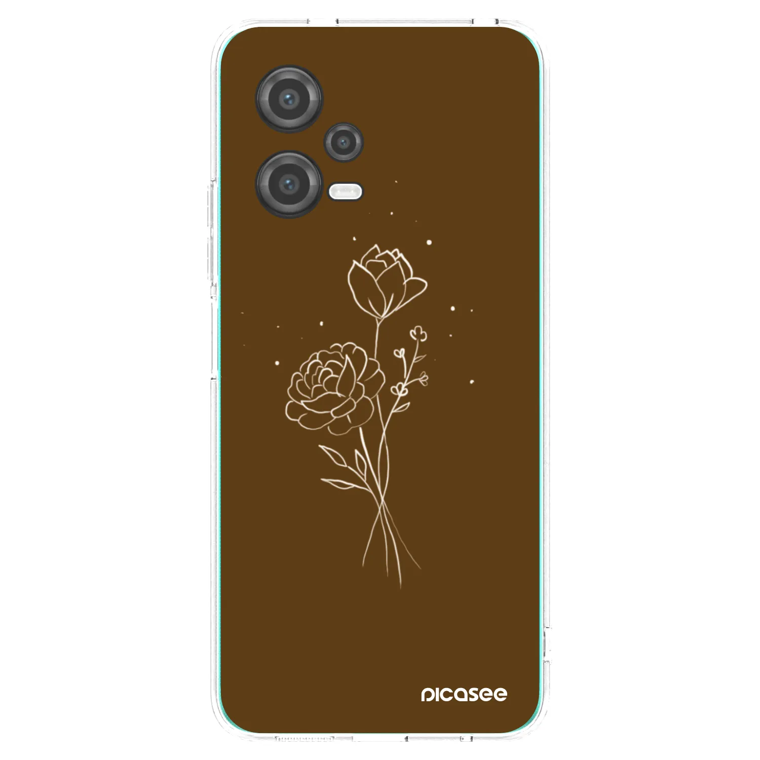 Picasee átlátszó szilikon tok az alábbi mobiltelefonokra Xiaomi Poco X5 - Brown flowers