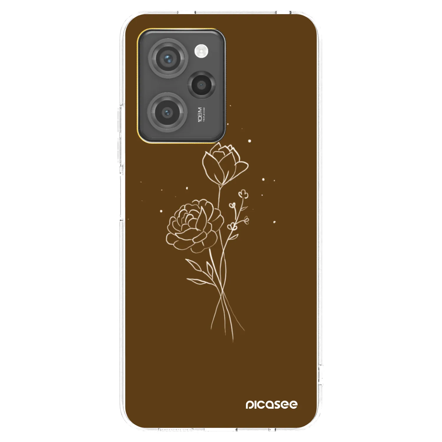 Picasee átlátszó szilikon tok az alábbi mobiltelefonokra Xiaomi Poco X5 Pro - Brown flowers