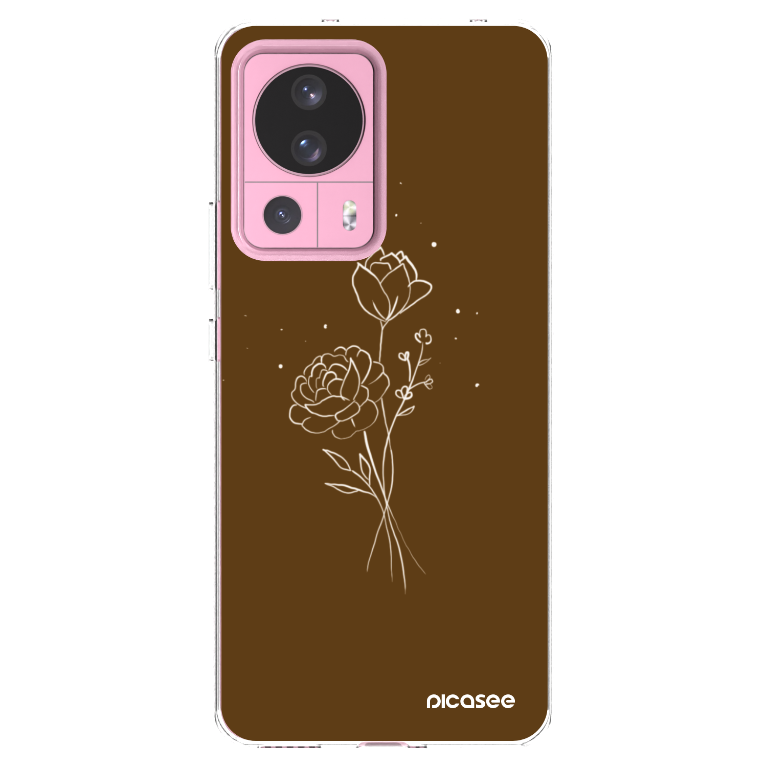 Picasee átlátszó szilikon tok az alábbi mobiltelefonokra Xiaomi 13 Lite - Brown flowers