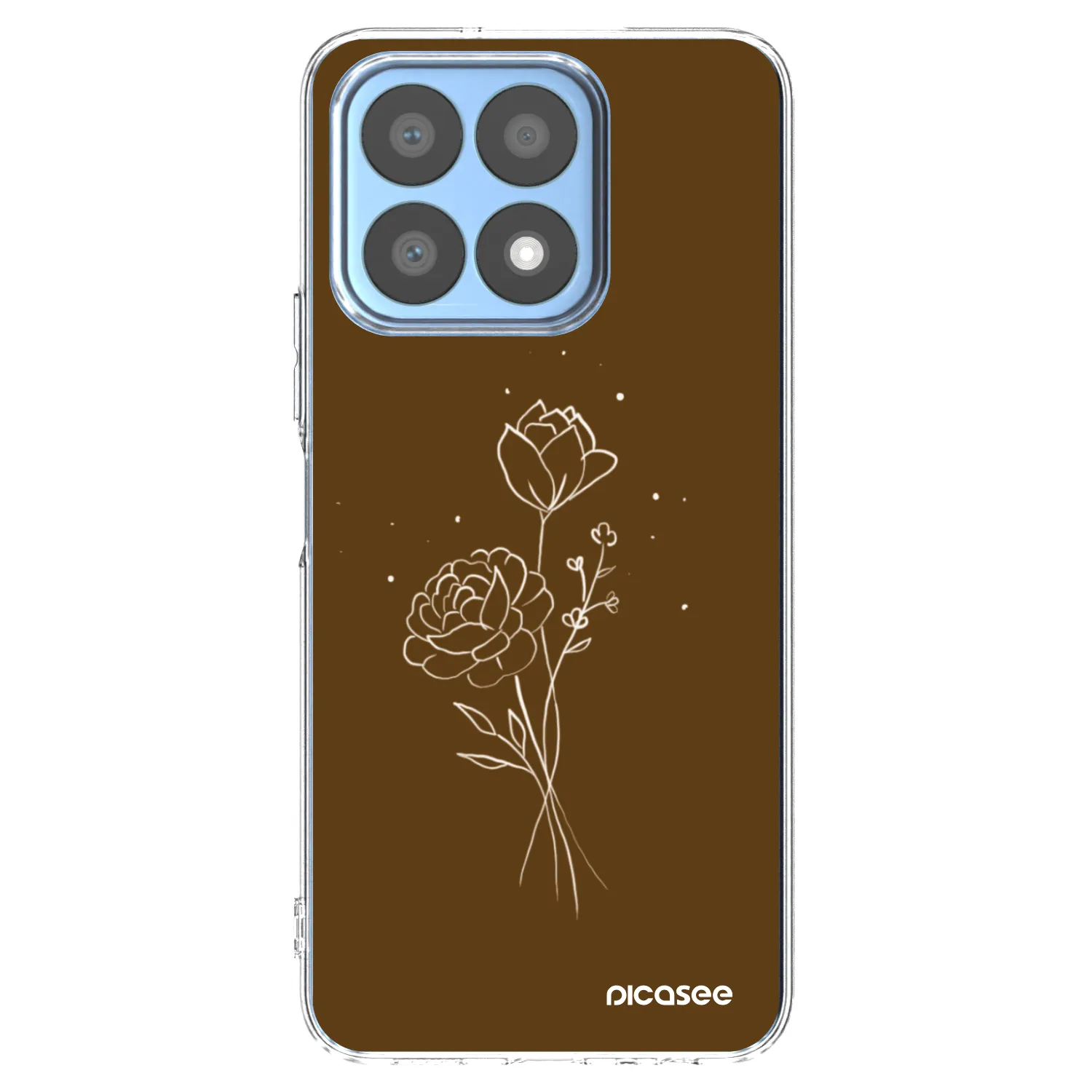 Picasee átlátszó szilikon tok az alábbi mobiltelefonokra Honor X8a - Brown flowers