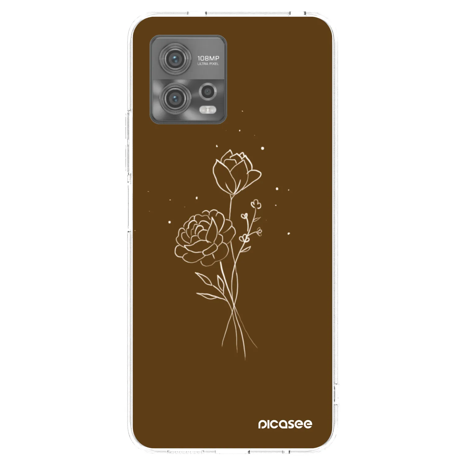 Picasee átlátszó szilikon tok az alábbi mobiltelefonokra Motorola Moto G72 - Brown flowers