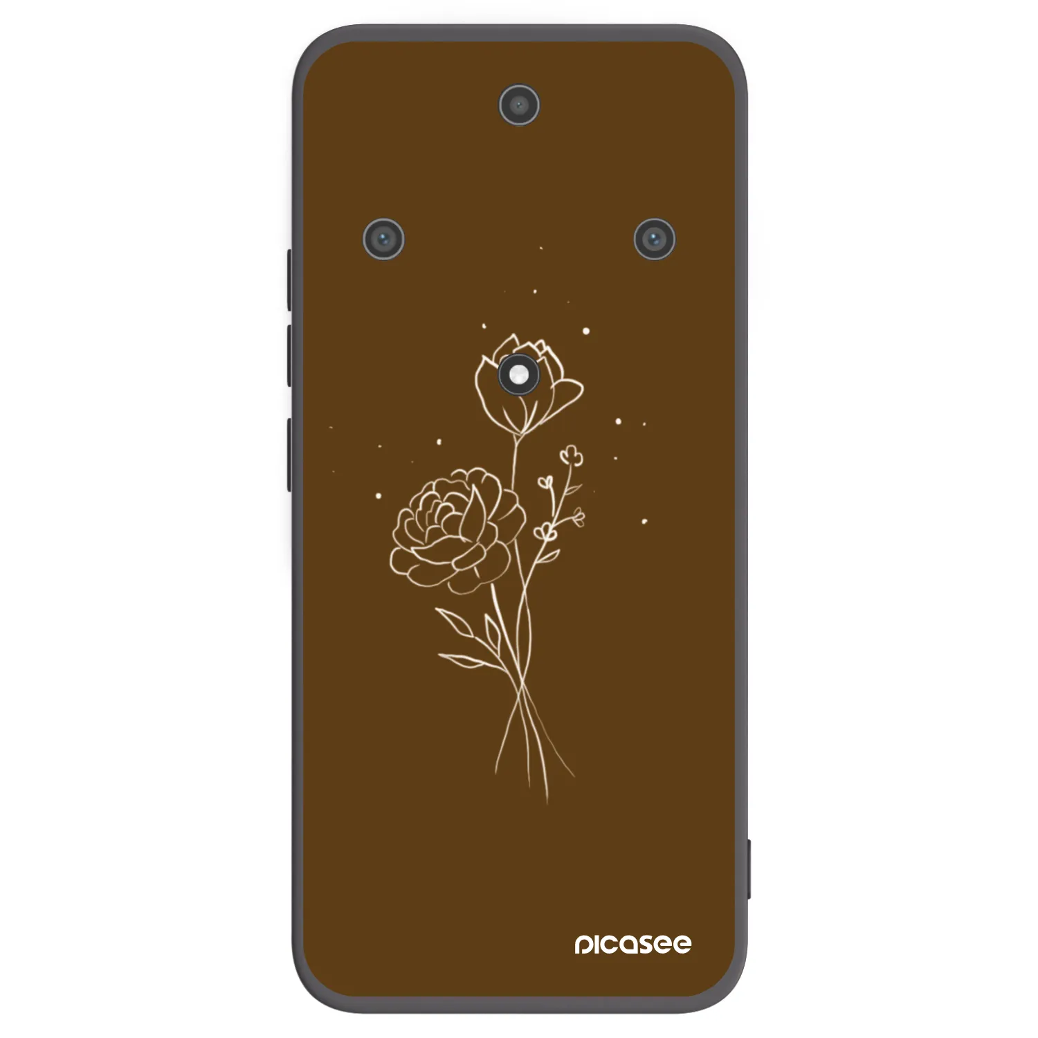 Picasee fekete szilikon tok az alábbi mobiltelefonokra Honor Magic5 Lite 5G - Brown flowers