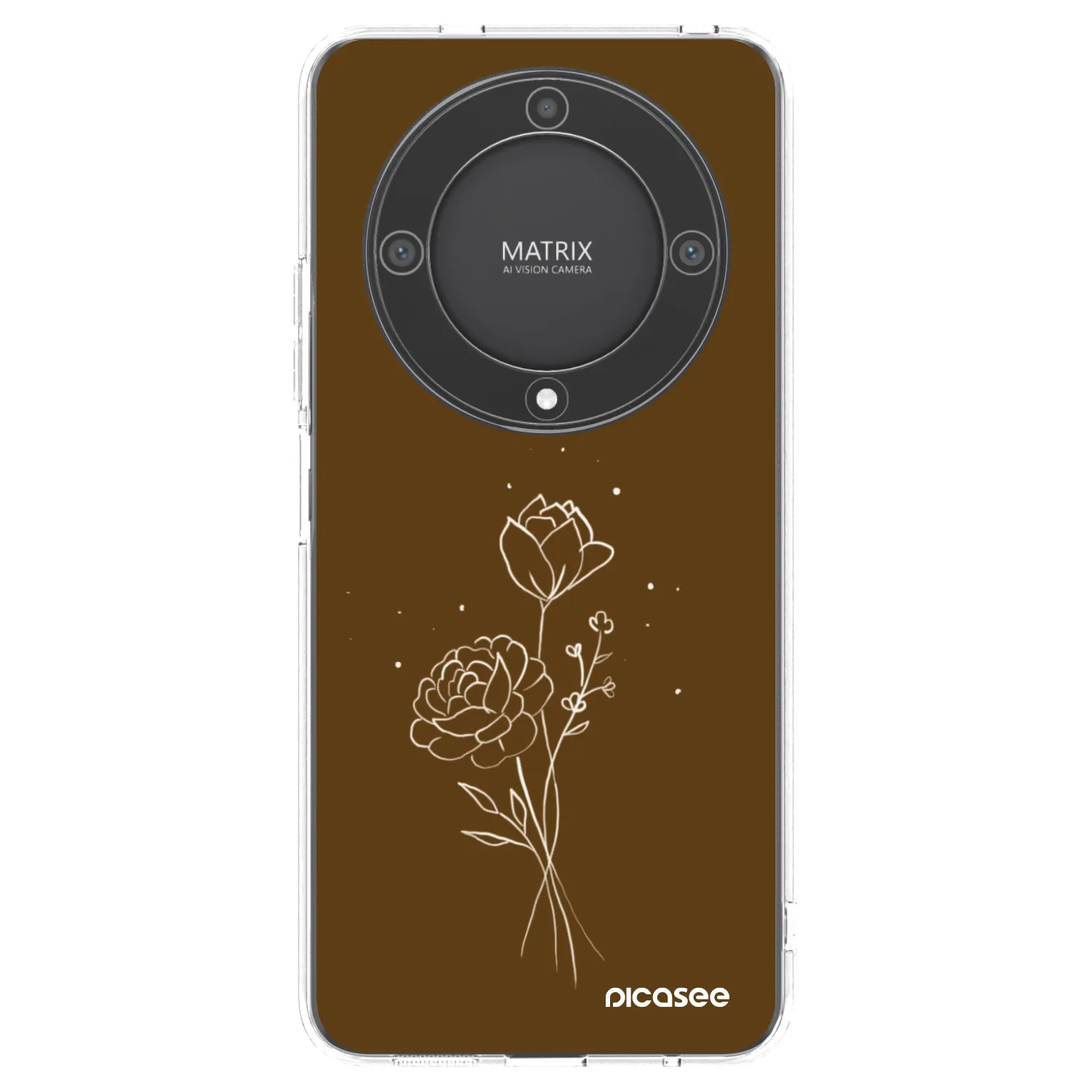 Picasee átlátszó szilikon tok az alábbi mobiltelefonokra Honor Magic5 Lite 5G - Brown flowers