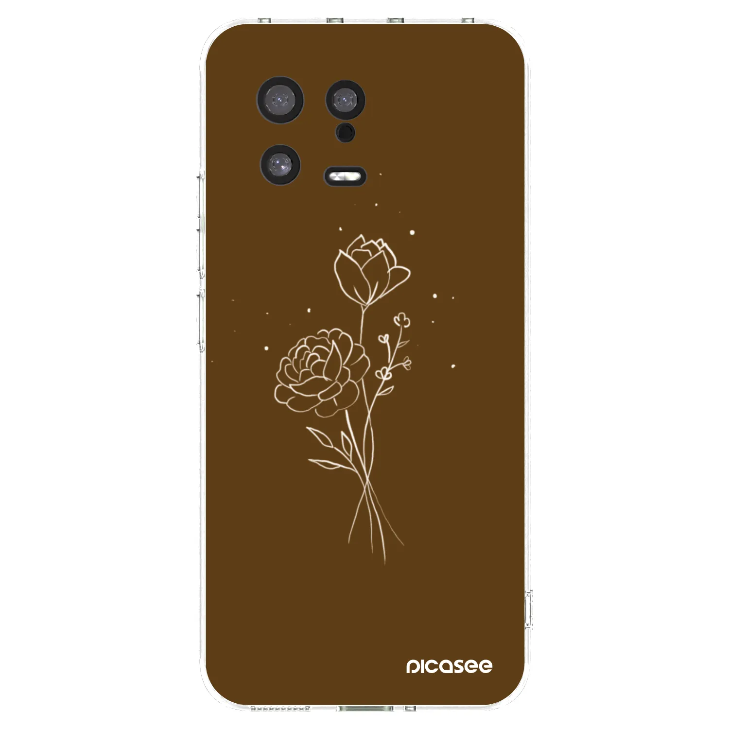 Picasee átlátszó szilikon tok az alábbi mobiltelefonokra Xiaomi 13 - Brown flowers