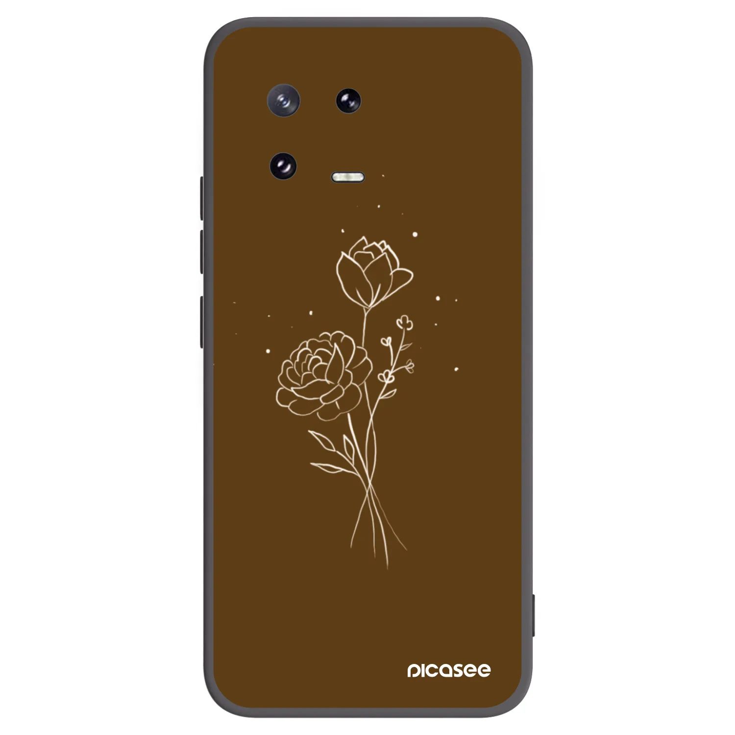 Picasee fekete szilikon tok az alábbi mobiltelefonokra Xiaomi 13 Pro - Brown flowers
