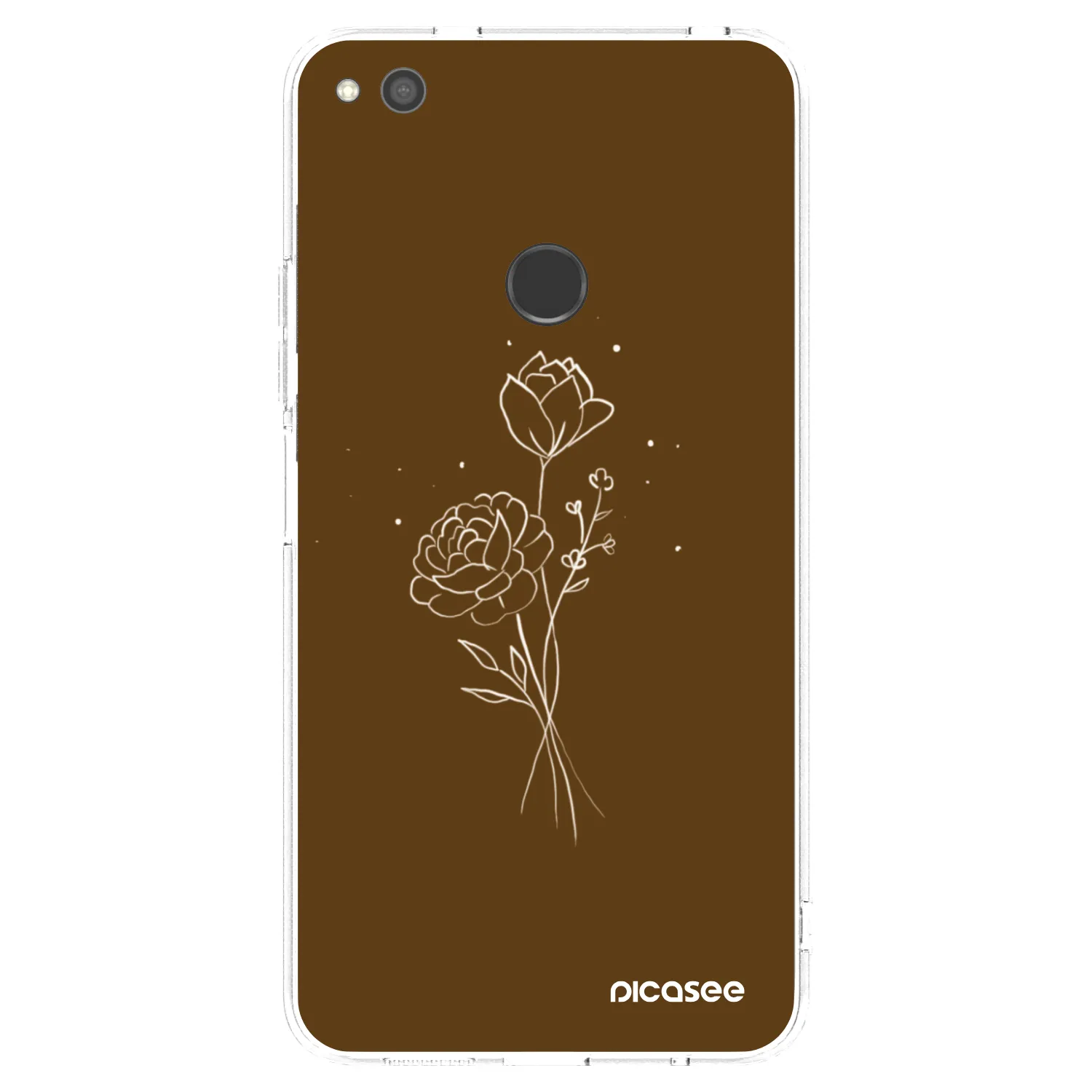 Picasee átlátszó szilikon tok az alábbi mobiltelefonokra Huawei P9 Lite 2017 - Brown flowers