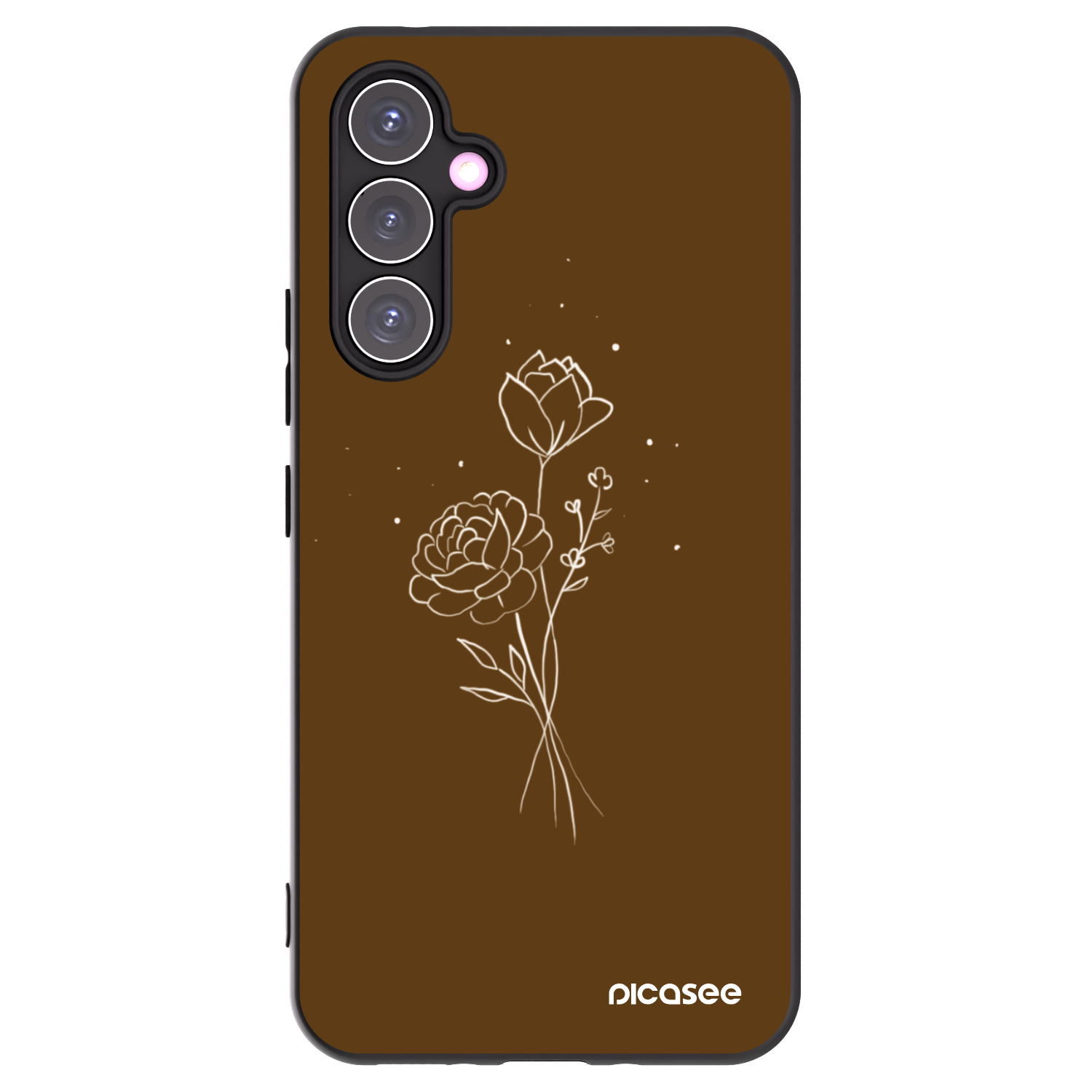 Picasee fekete szilikon tok az alábbi mobiltelefonokra Samsung Galaxy A54 5G A546B - Brown flowers