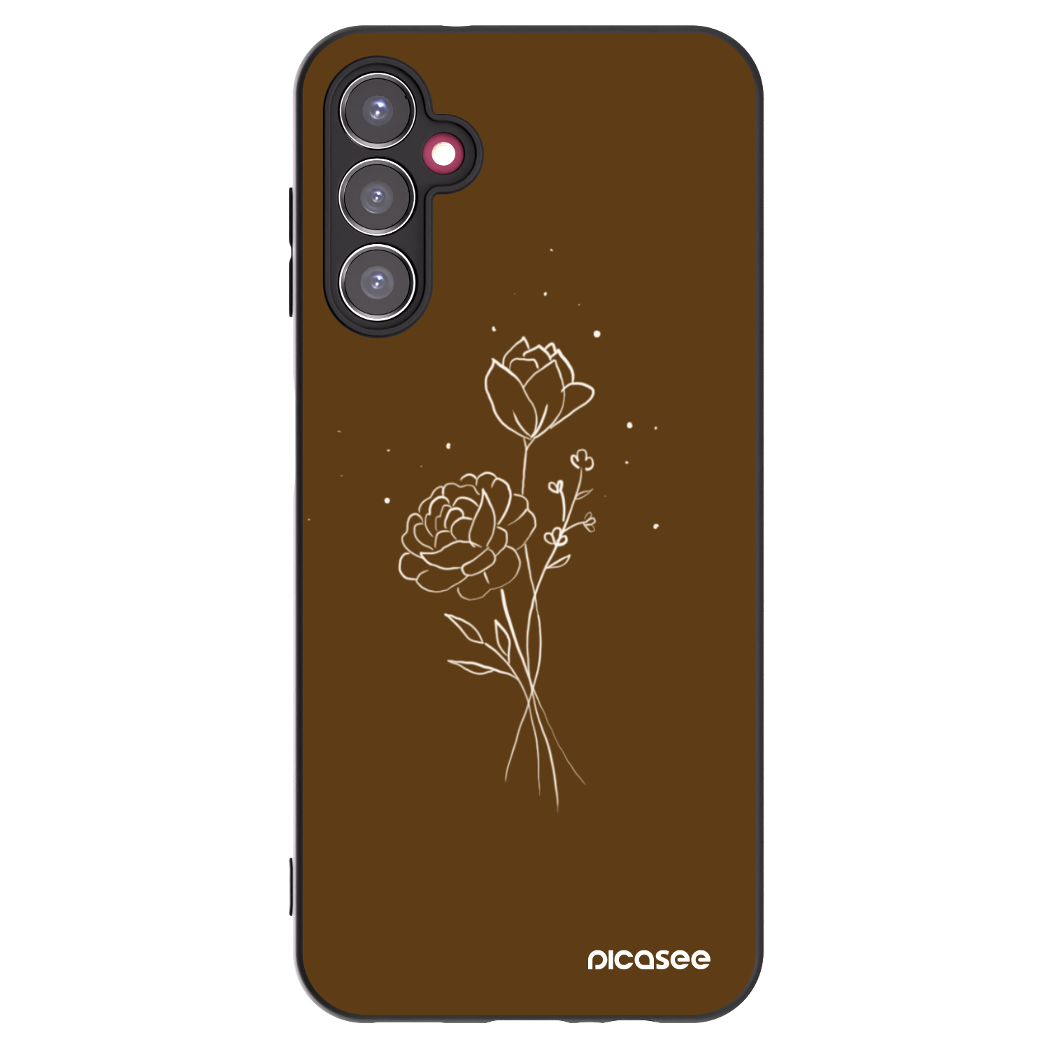 Picasee fekete szilikon tok az alábbi mobiltelefonokra Samsung Galaxy A14 5G A146P - Brown flowers