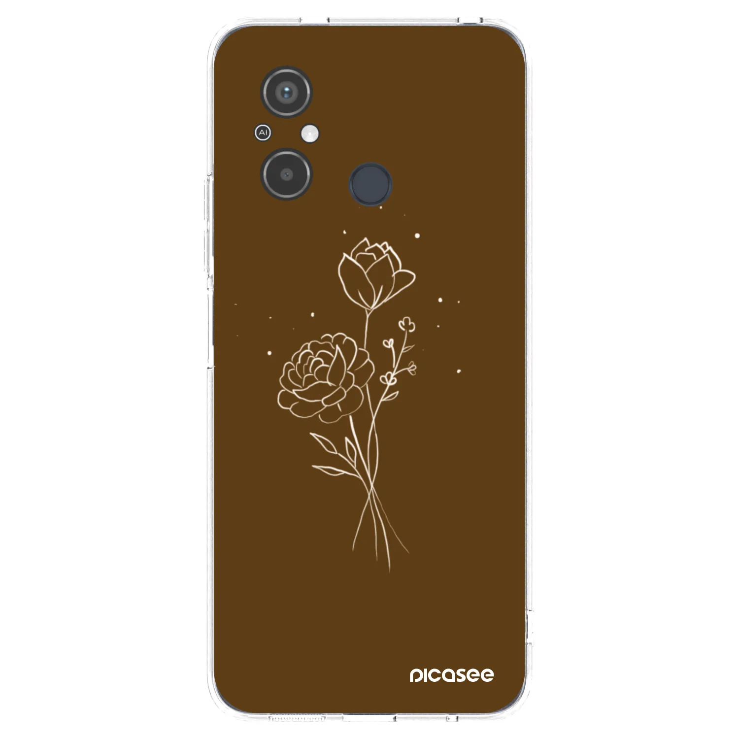 Picasee átlátszó szilikon tok az alábbi mobiltelefonokra Xiaomi Redmi 12C - Brown flowers