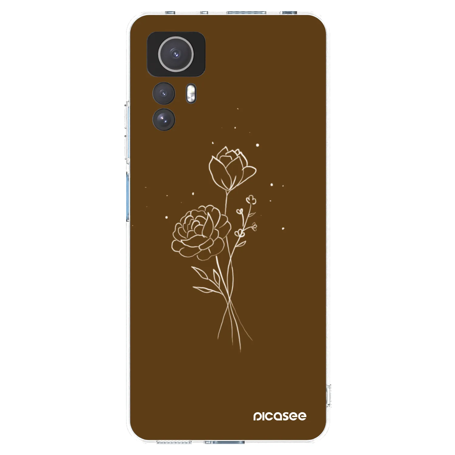 Picasee átlátszó szilikon tok az alábbi mobiltelefonokra Xiaomi Redmi Note 12S - Brown flowers