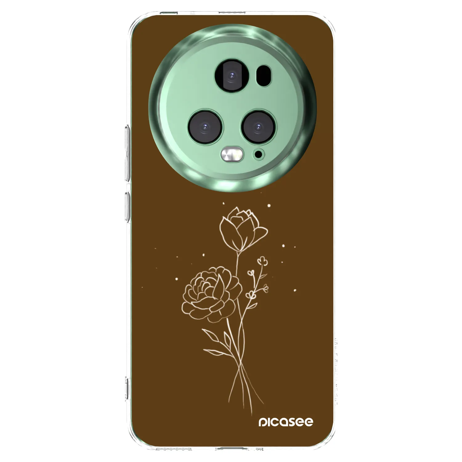 Picasee átlátszó szilikon tok az alábbi mobiltelefonokra Honor Magic5 Pro - Brown flowers