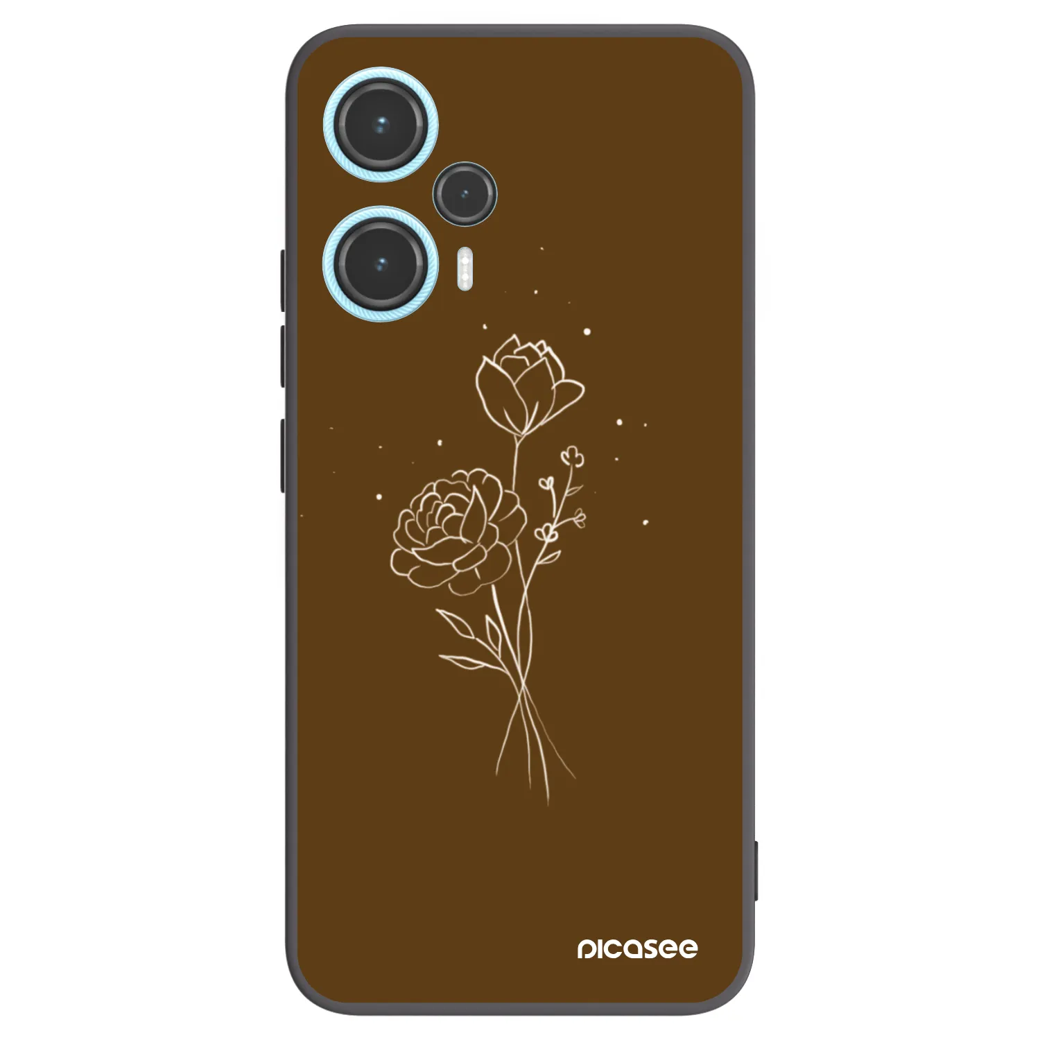 Picasee fekete szilikon tok az alábbi mobiltelefonokra Xiaomi Poco F5 - Brown flowers
