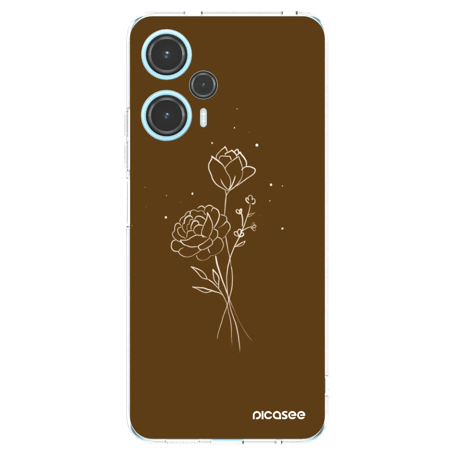 Picasee átlátszó szilikon tok az alábbi mobiltelefonokra Xiaomi Poco F5 - Brown flowers