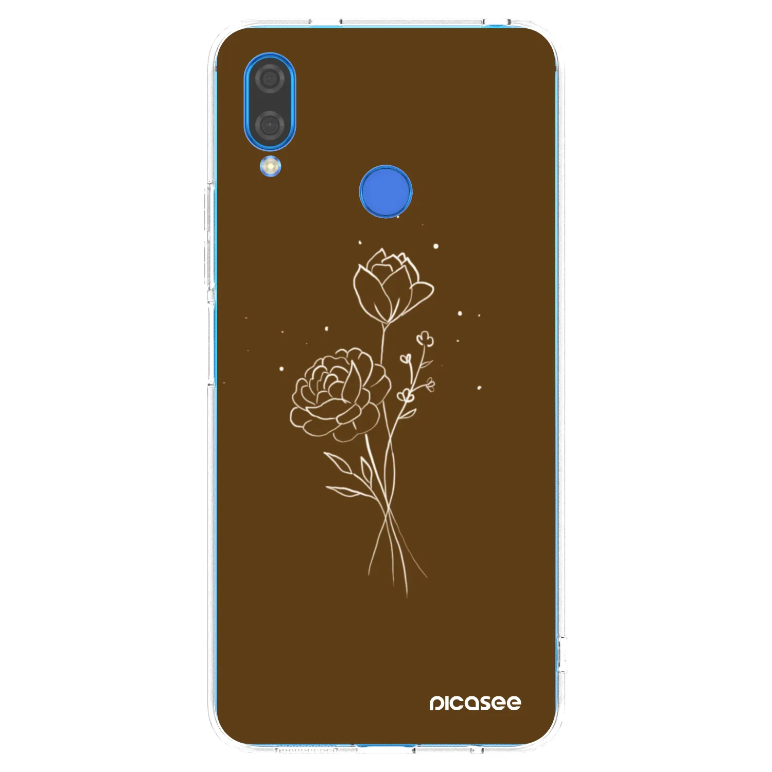 Picasee átlátszó szilikon tok az alábbi mobiltelefonokra Huawei Nova 3i - Brown flowers