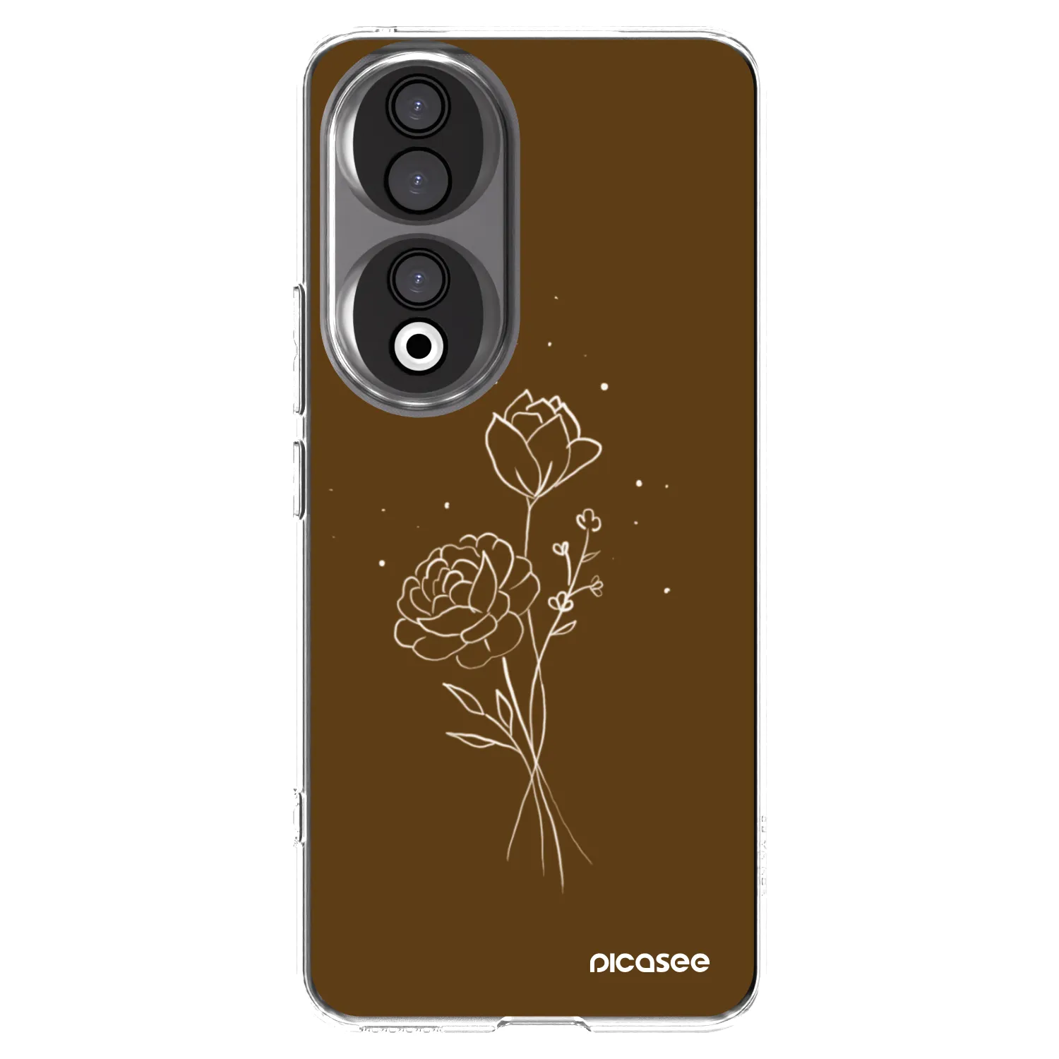 Picasee átlátszó szilikon tok az alábbi mobiltelefonokra Honor 90 5G - Brown flowers