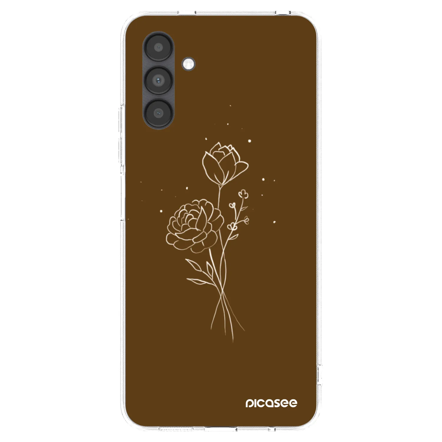 Picasee átlátszó szilikon tok az alábbi mobiltelefonokra Samsung Galaxy A04s A047F - Brown flowers