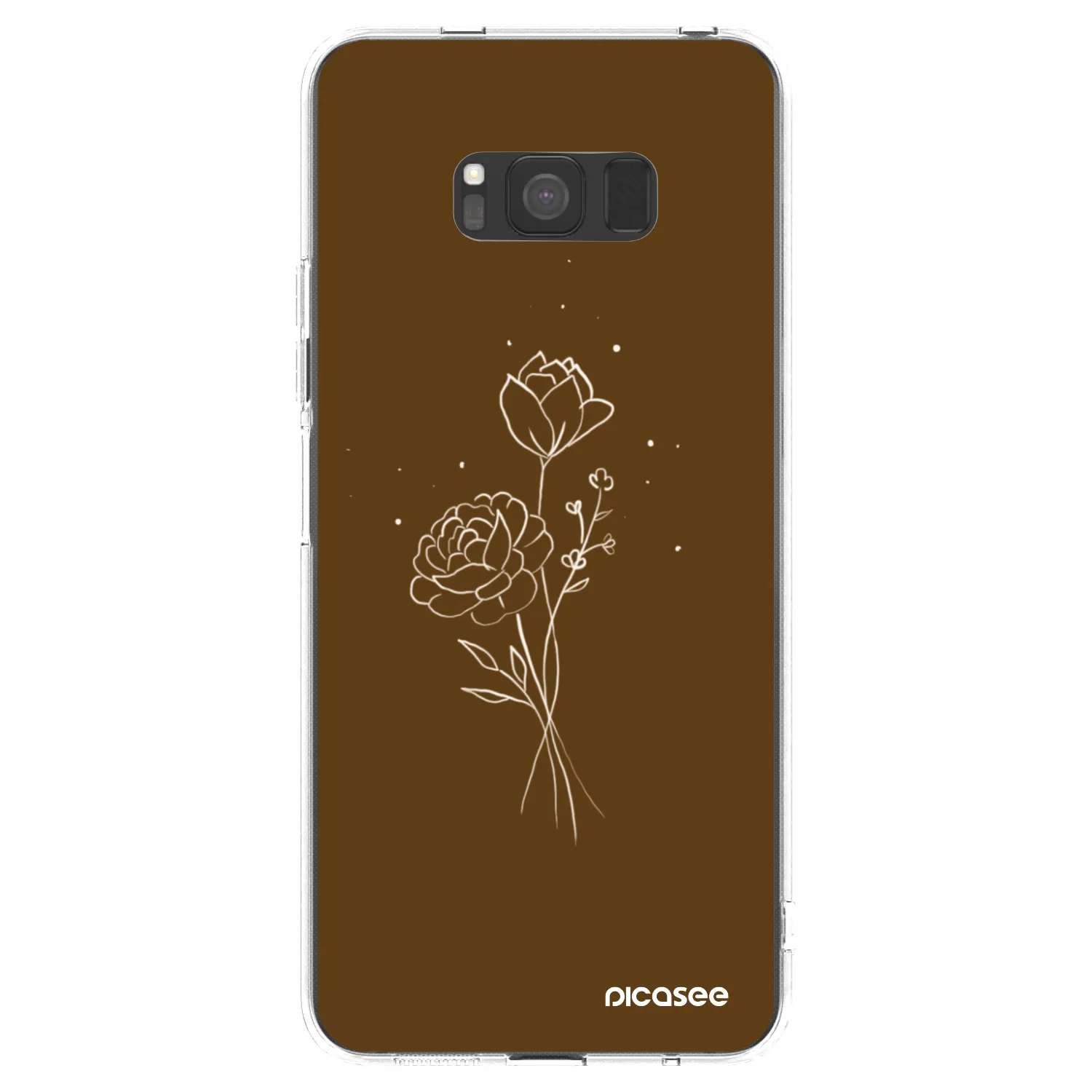 Picasee átlátszó szilikon tok az alábbi mobiltelefonokra Samsung Galaxy S8 G950F - Brown flowers