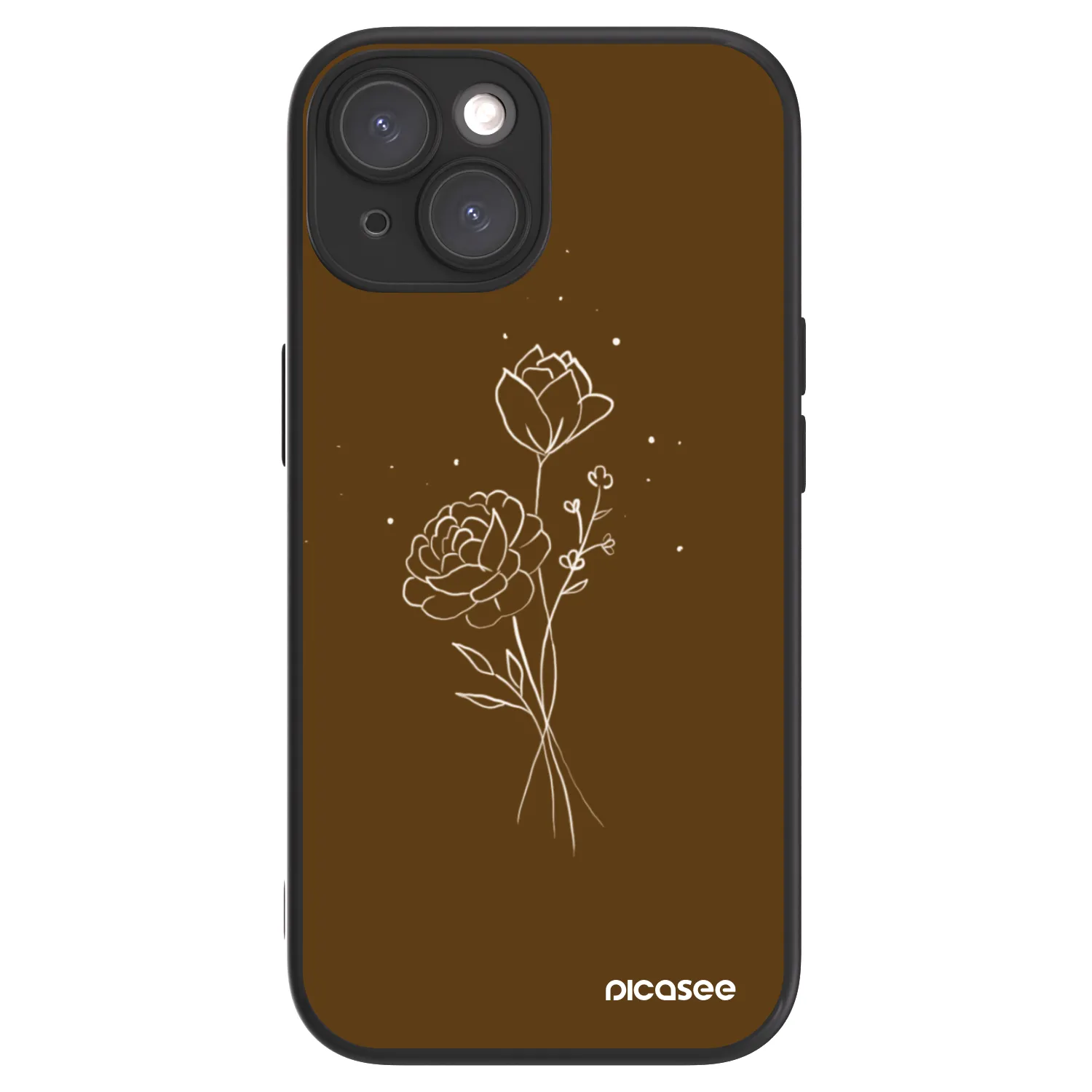 Picasee ULTIMATE CASE MagSafe Apple iPhone 15 - készülékre - Brown flowers