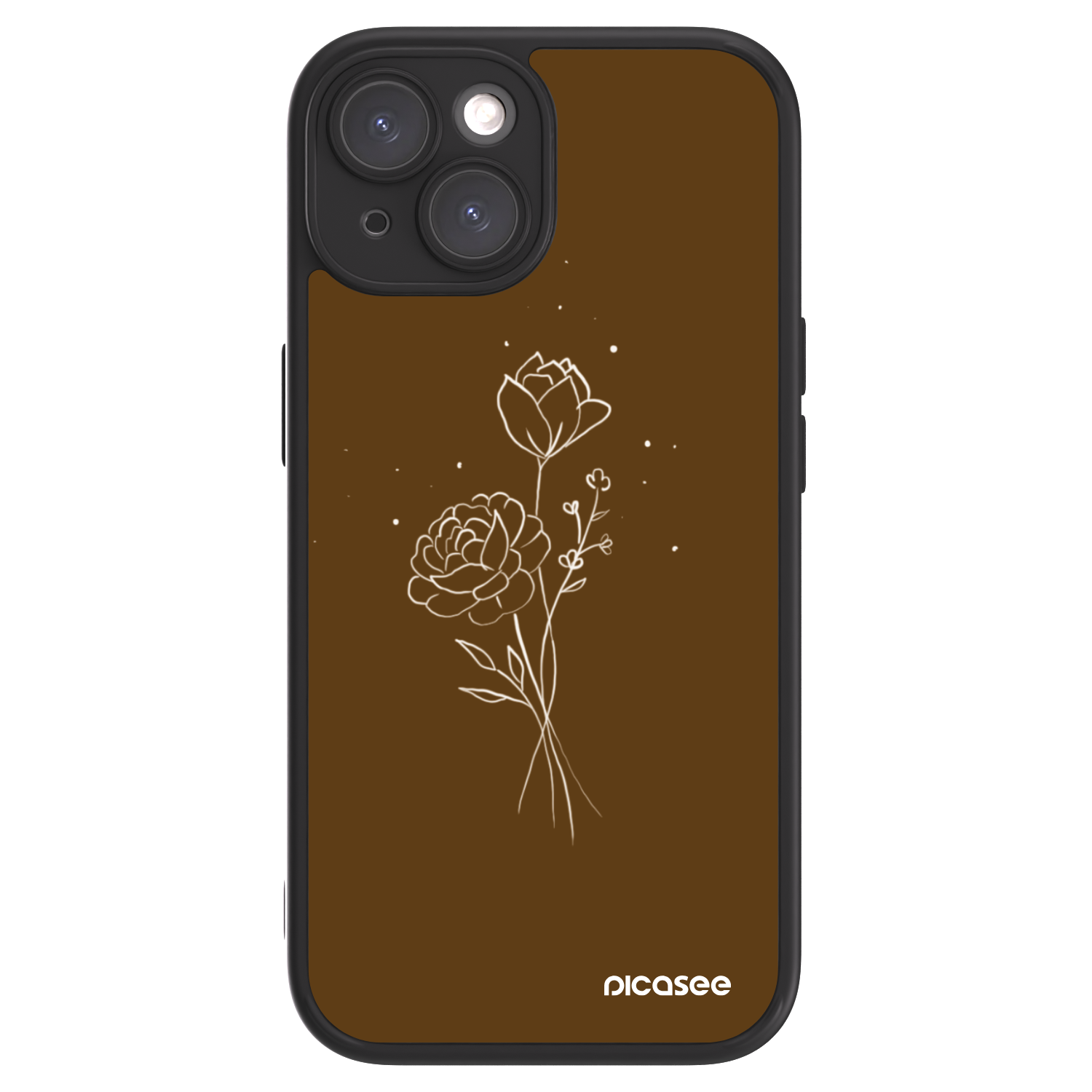 Picasee ULTIMATE CASE Apple iPhone 15 - készülékre - Brown flowers