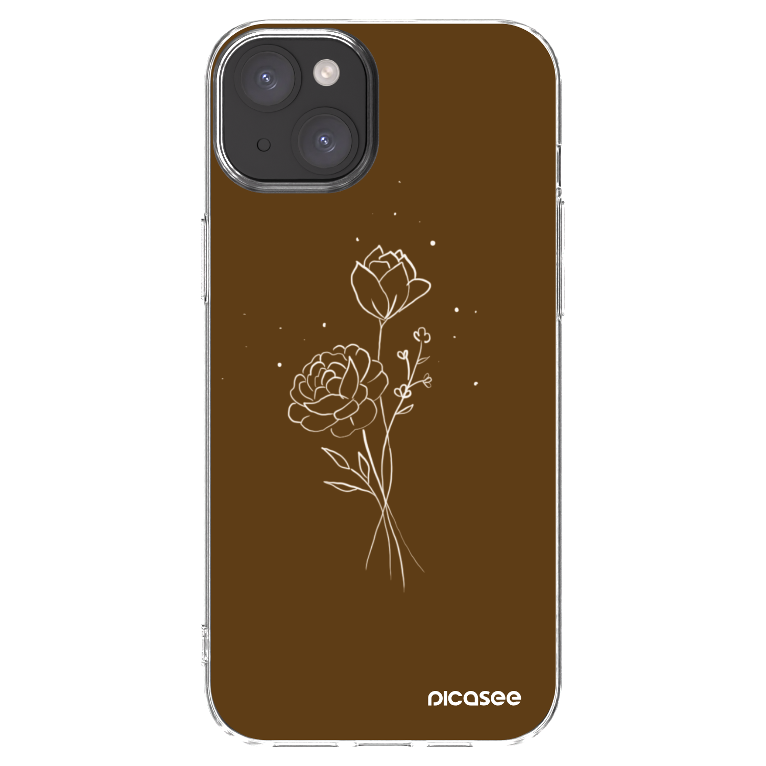 Picasee átlátszó szilikon tok az alábbi mobiltelefonokra Apple iPhone 15 Plus - Brown flowers