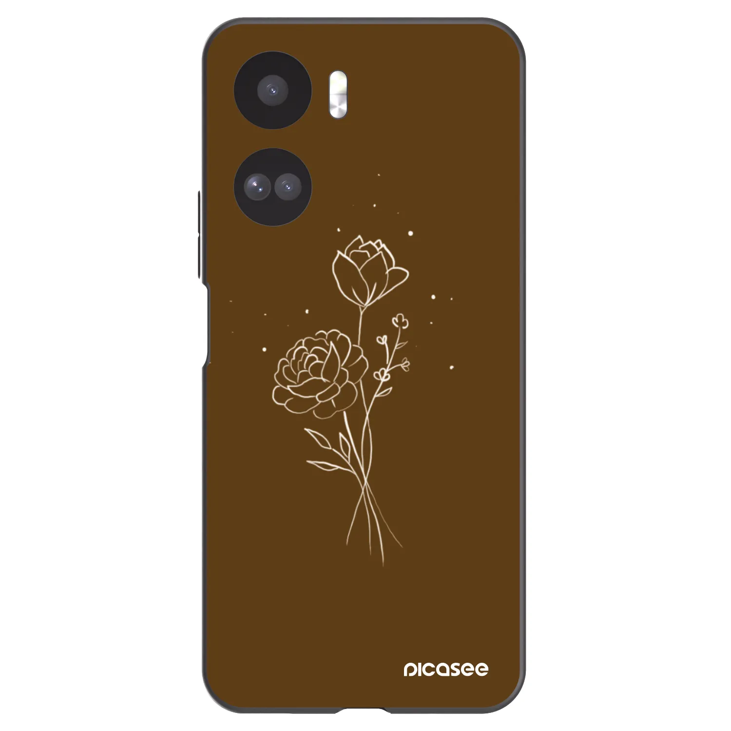 Picasee fekete szilikon tok az alábbi mobiltelefonokra Honor 90 Lite 5G - Brown flowers