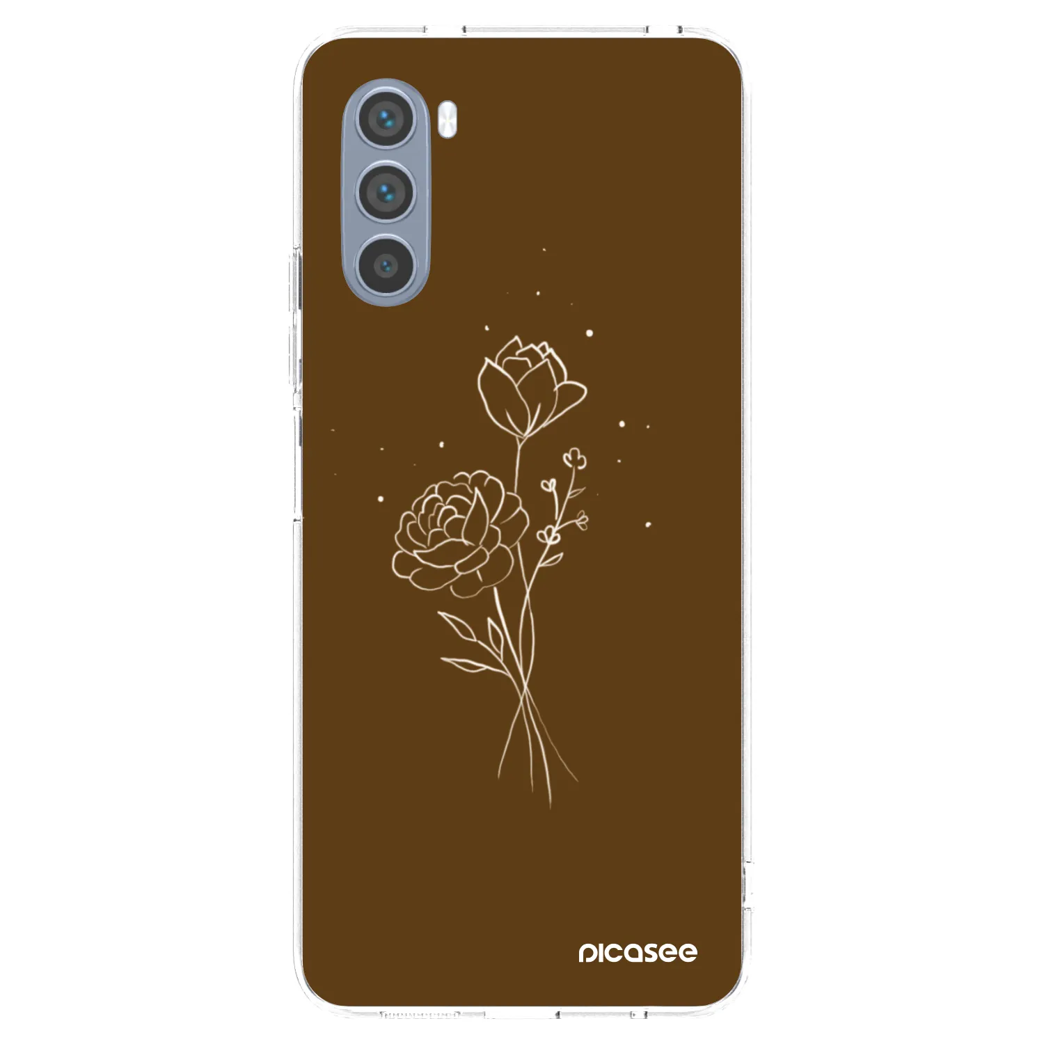 Picasee átlátszó szilikon tok az alábbi mobiltelefonokra Motorola Moto G62 - Brown flowers