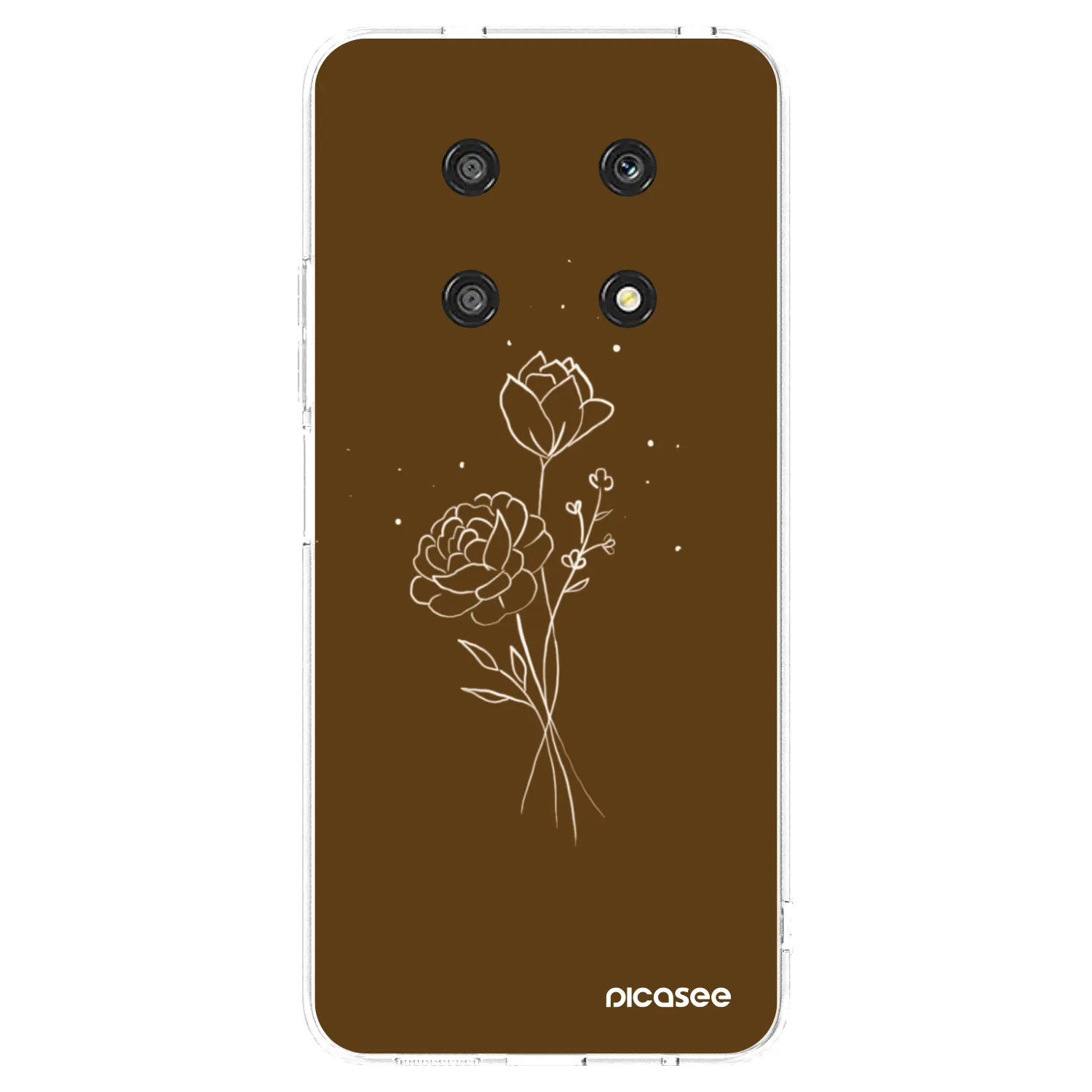 Picasee átlátszó szilikon tok az alábbi mobiltelefonokra Honor Magic4 Lite 5G - Brown flowers