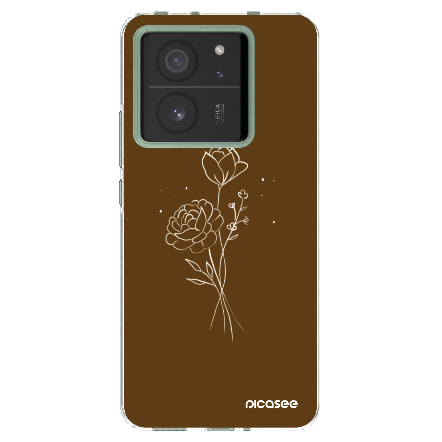 Picasee átlátszó szilikon tok az alábbi mobiltelefonokra Xiaomi 13T - Brown flowers