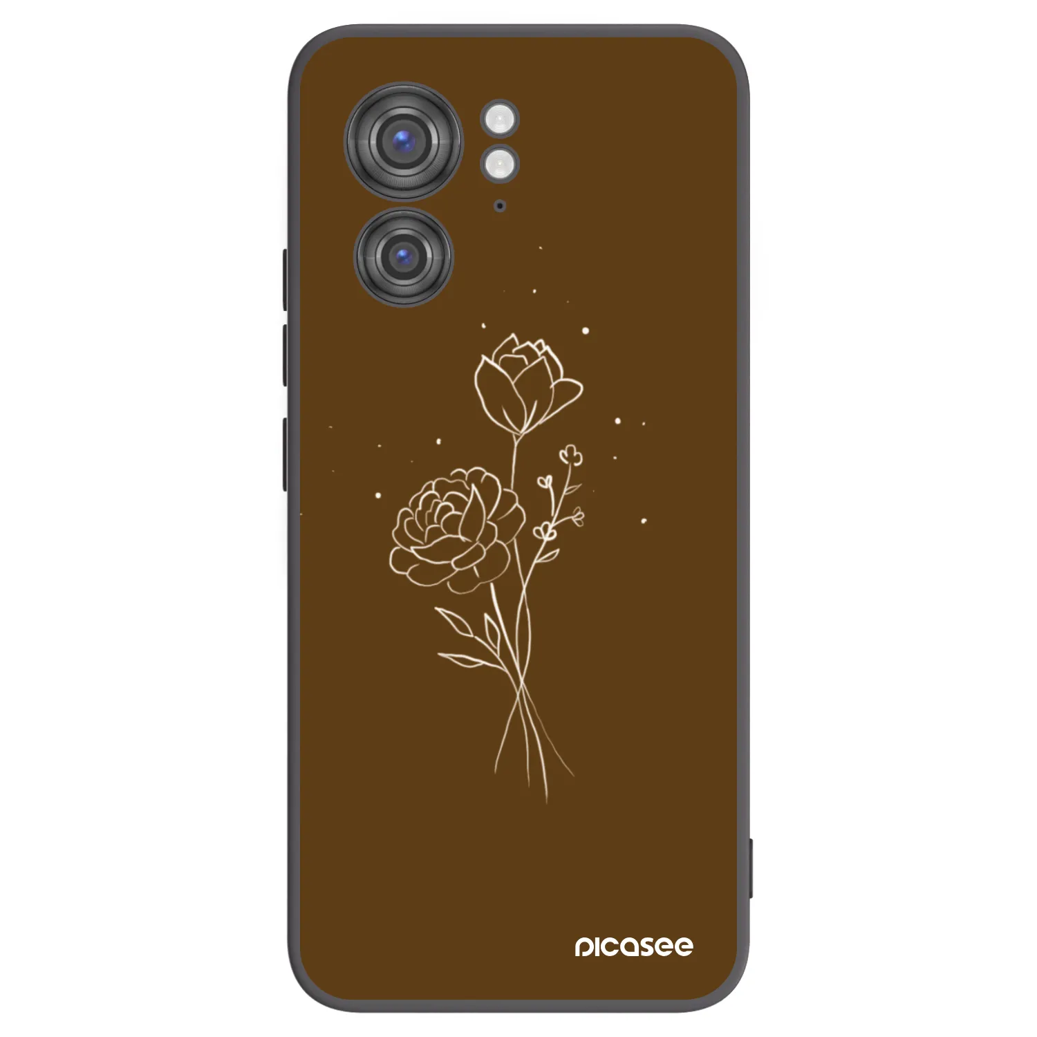 Picasee fekete szilikon tok az alábbi mobiltelefonokra Motorola Edge 40 - Brown flowers