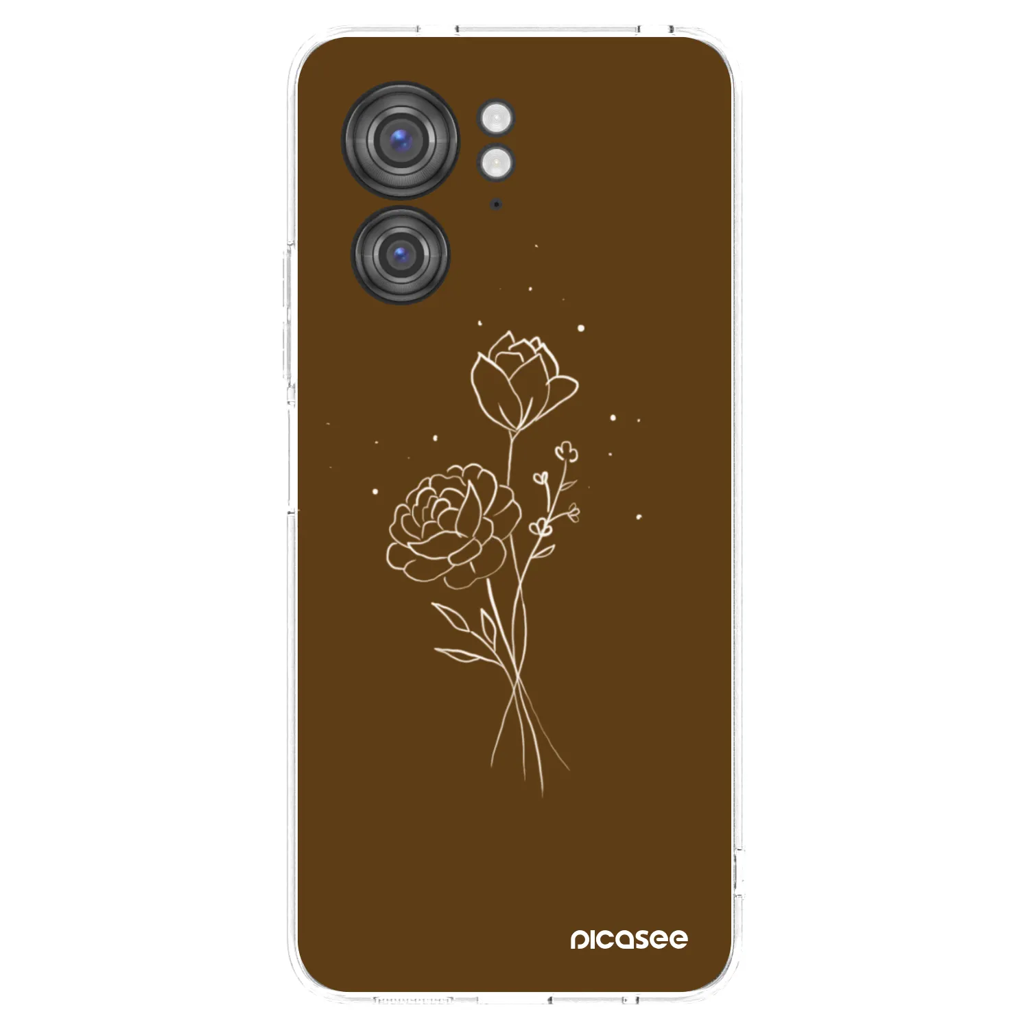 Picasee átlátszó szilikon tok az alábbi mobiltelefonokra Motorola Edge 40 - Brown flowers