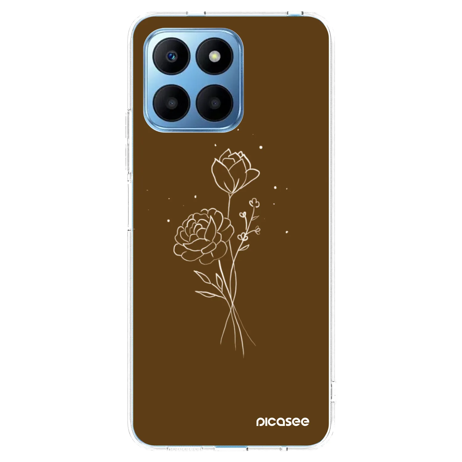 Picasee átlátszó szilikon tok az alábbi mobiltelefonokra Honor 70 Lite - Brown flowers