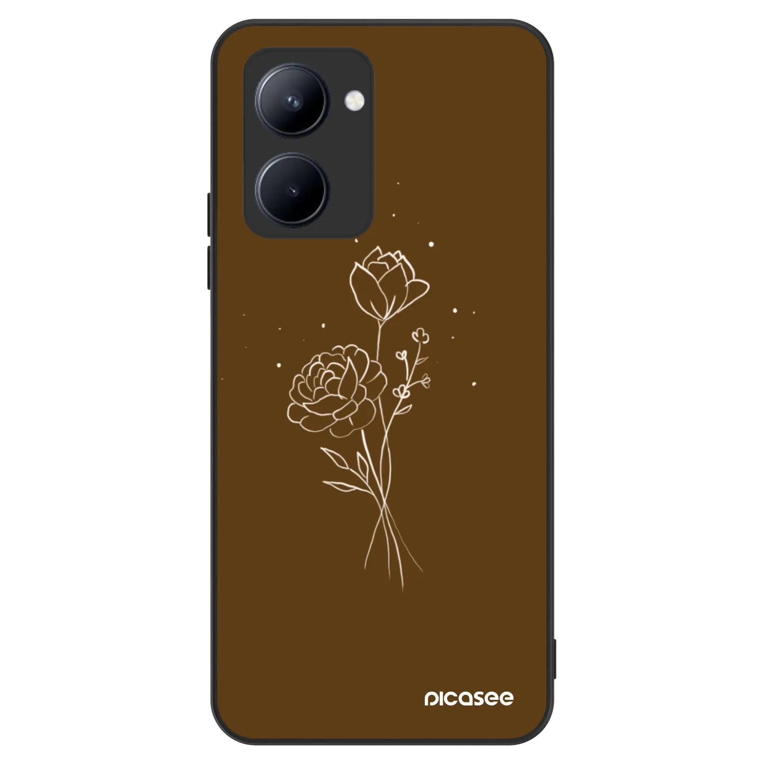 Picasee ULTIMATE CASE Realme C33 (2023) - készülékre - Brown flowers