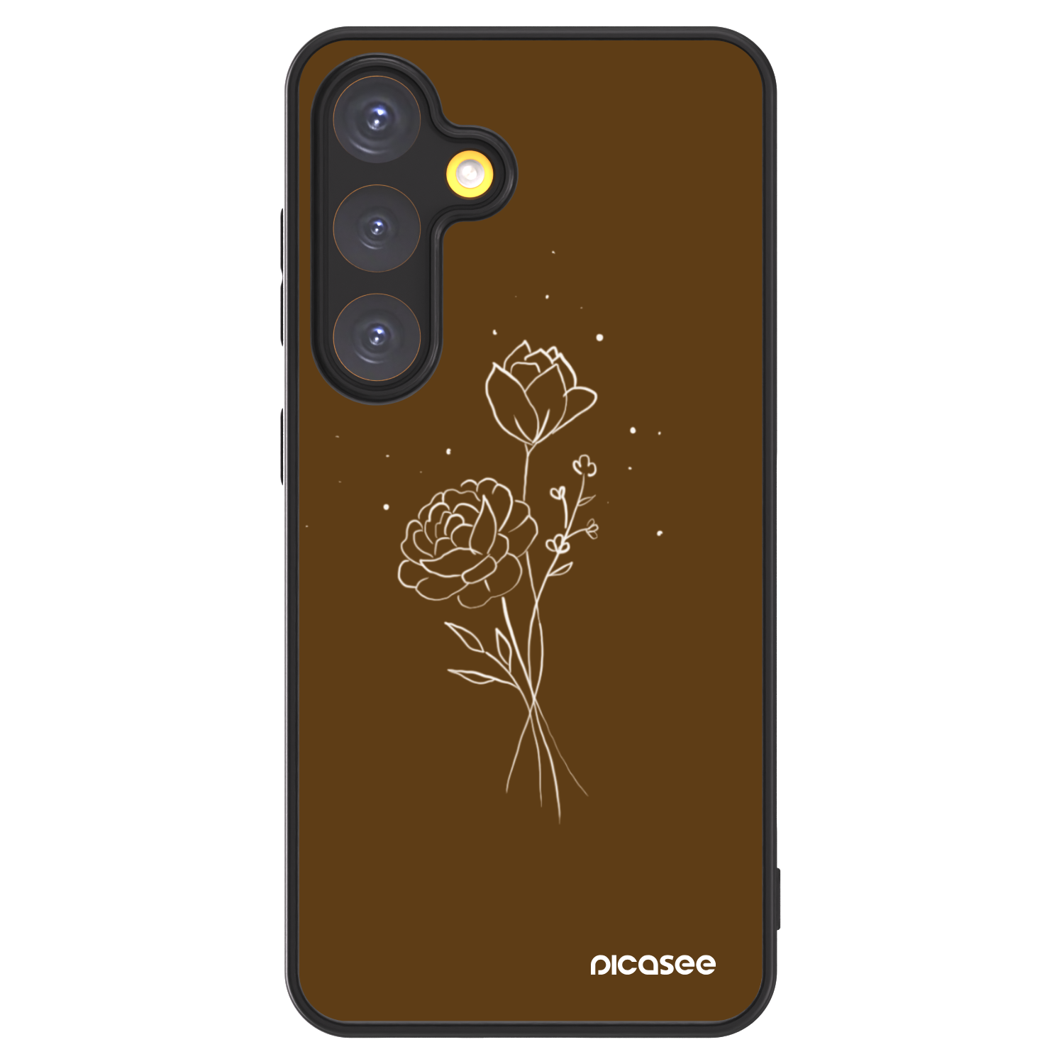 Picasee ULTIMATE CASE PowerShare Samsung Galaxy S24 S921B 5G - készülékre - Brown flowers