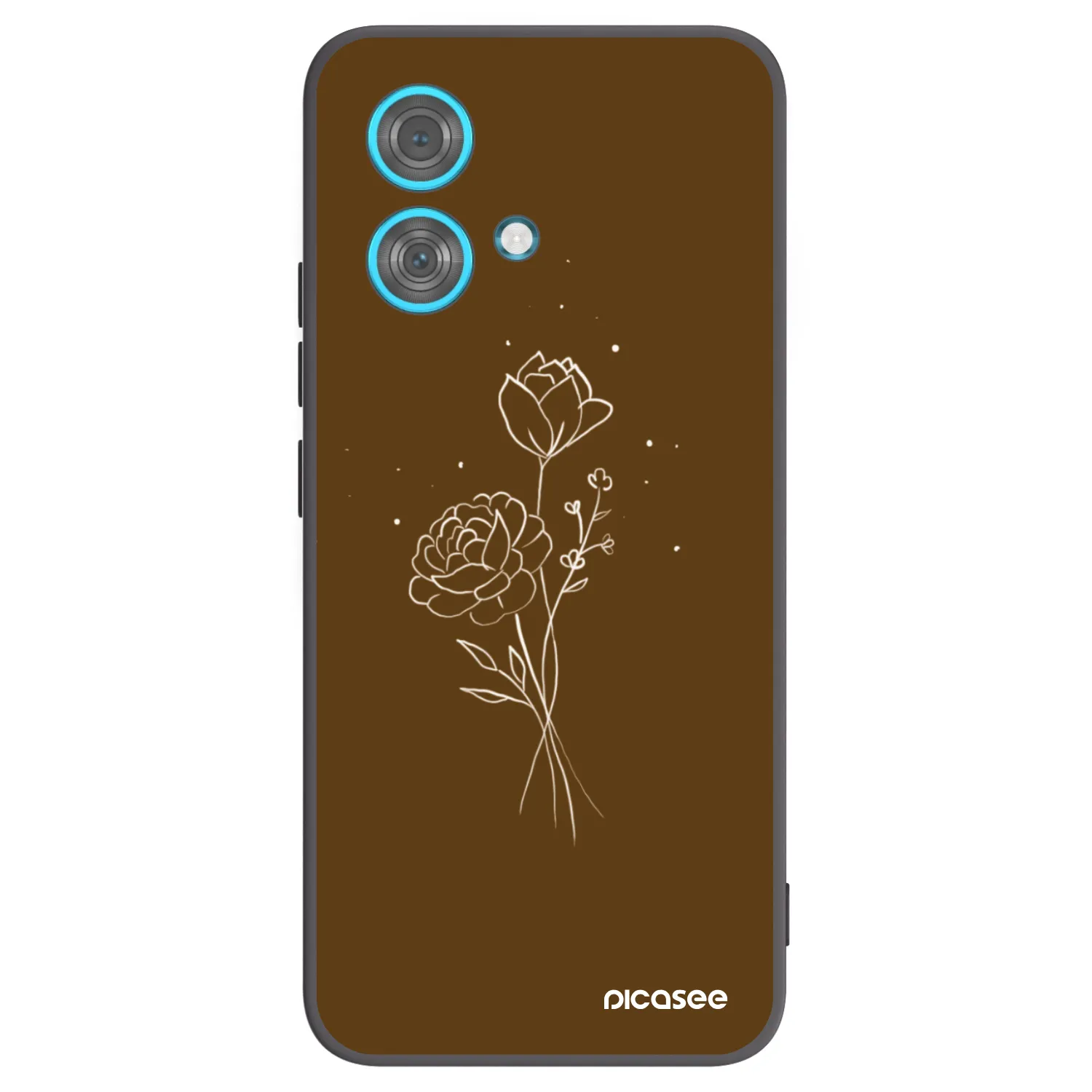 Picasee fekete szilikon tok az alábbi mobiltelefonokra Motorola Edge 40 Neo - Brown flowers
