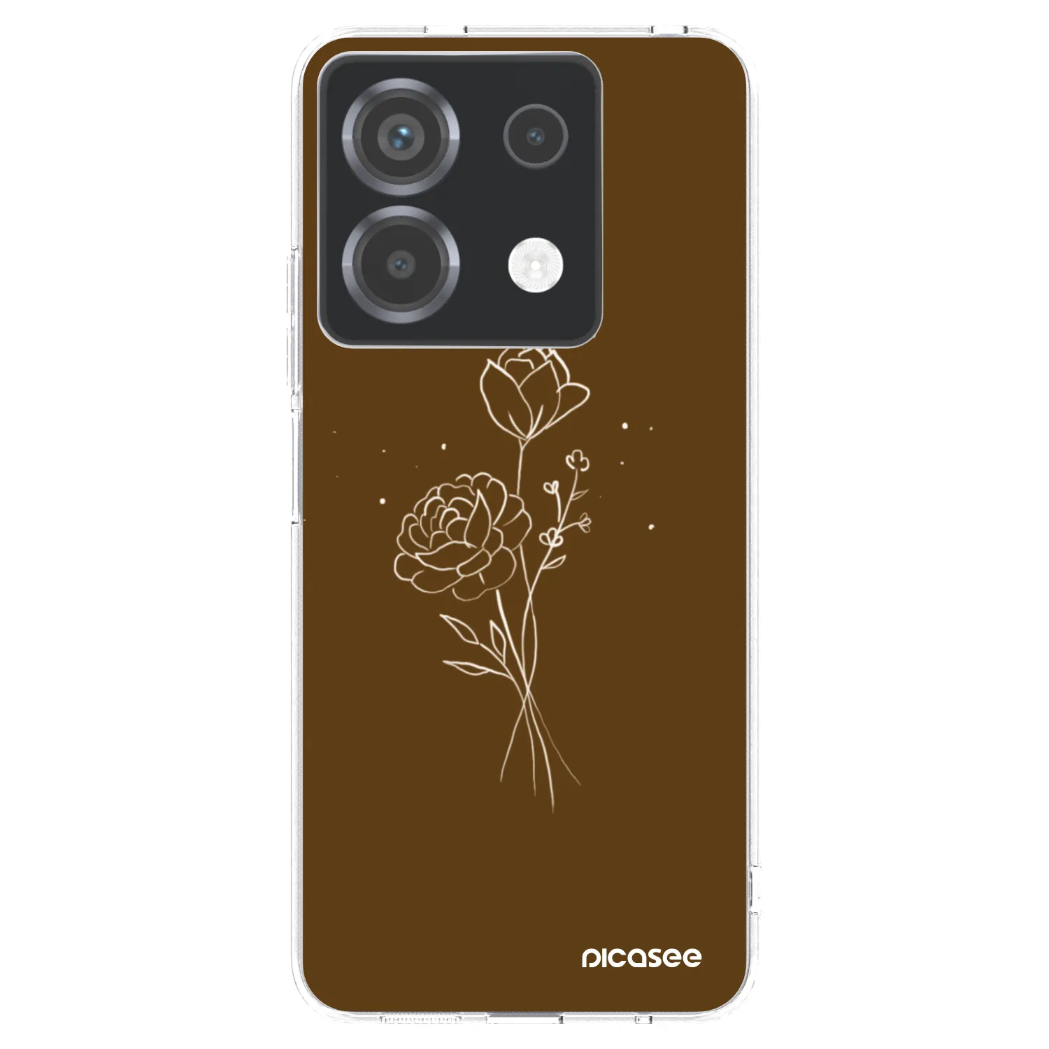 Picasee átlátszó szilikon tok az alábbi mobiltelefonokra Xiaomi Poco X6 - Brown flowers