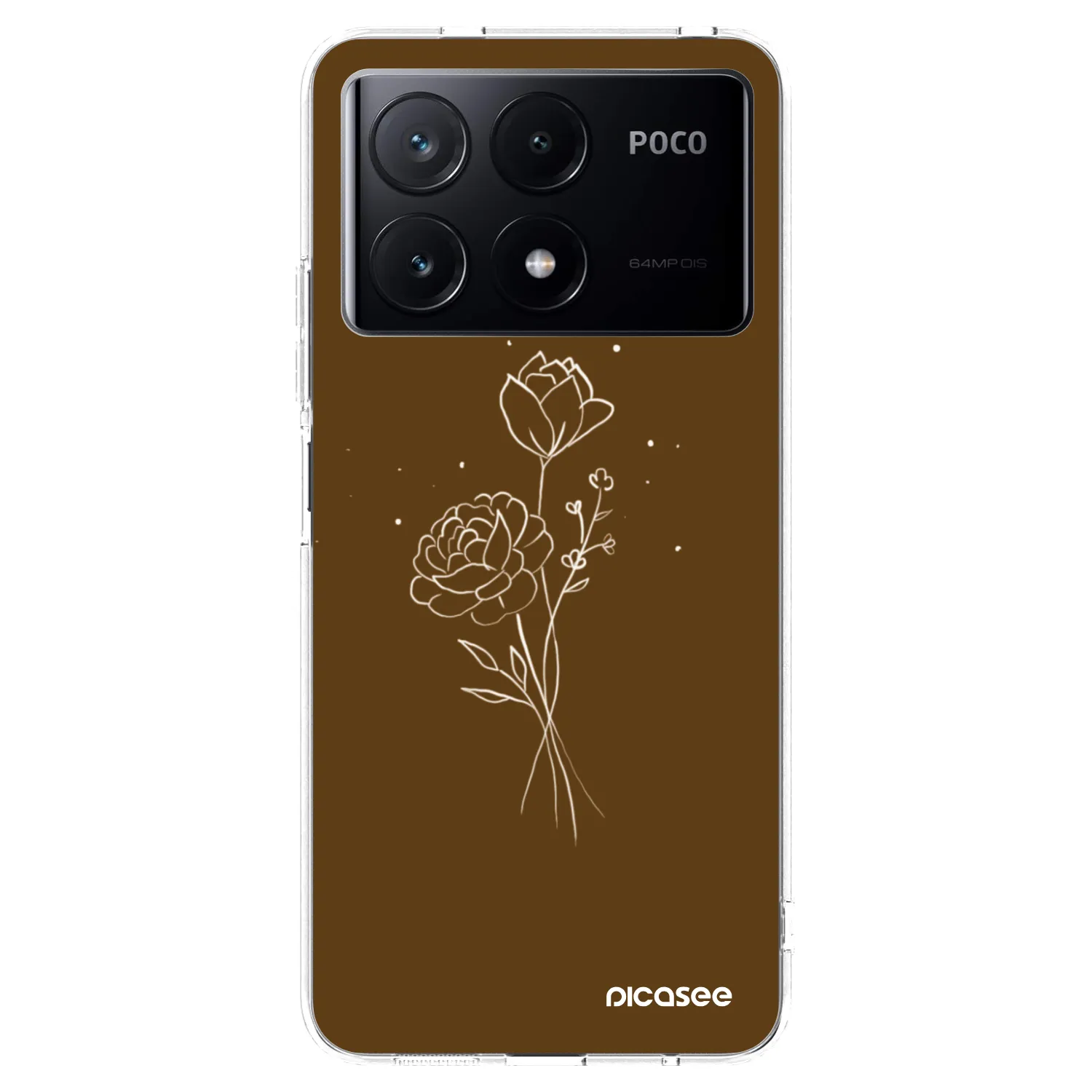 Picasee átlátszó szilikon tok az alábbi mobiltelefonokra Xiaomi Poco X6 Pro - Brown flowers