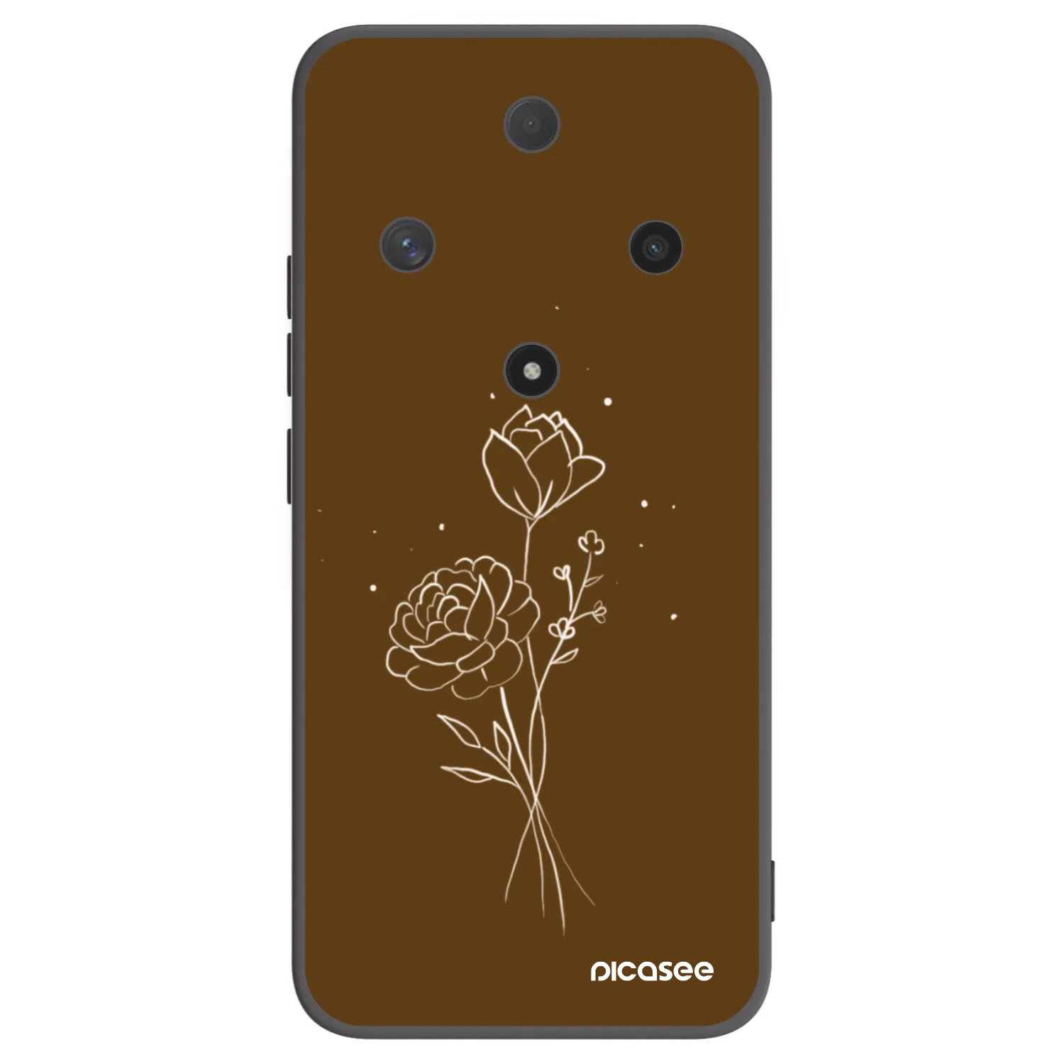 Picasee fekete szilikon tok az alábbi mobiltelefonokra Honor Magic6 Lite 5G - Brown flowers