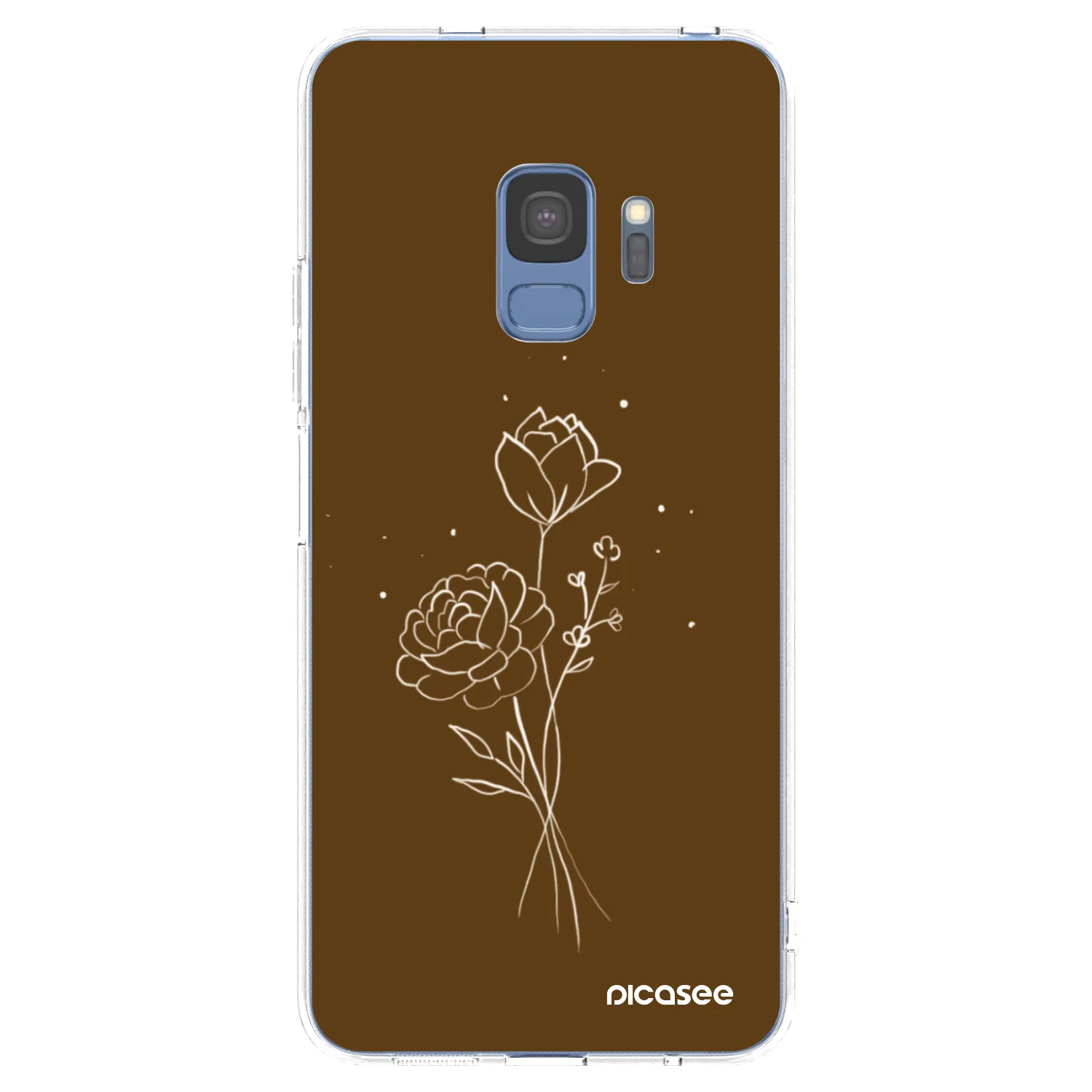 Picasee átlátszó szilikon tok az alábbi mobiltelefonokra Samsung Galaxy S9 G960F - Brown flowers