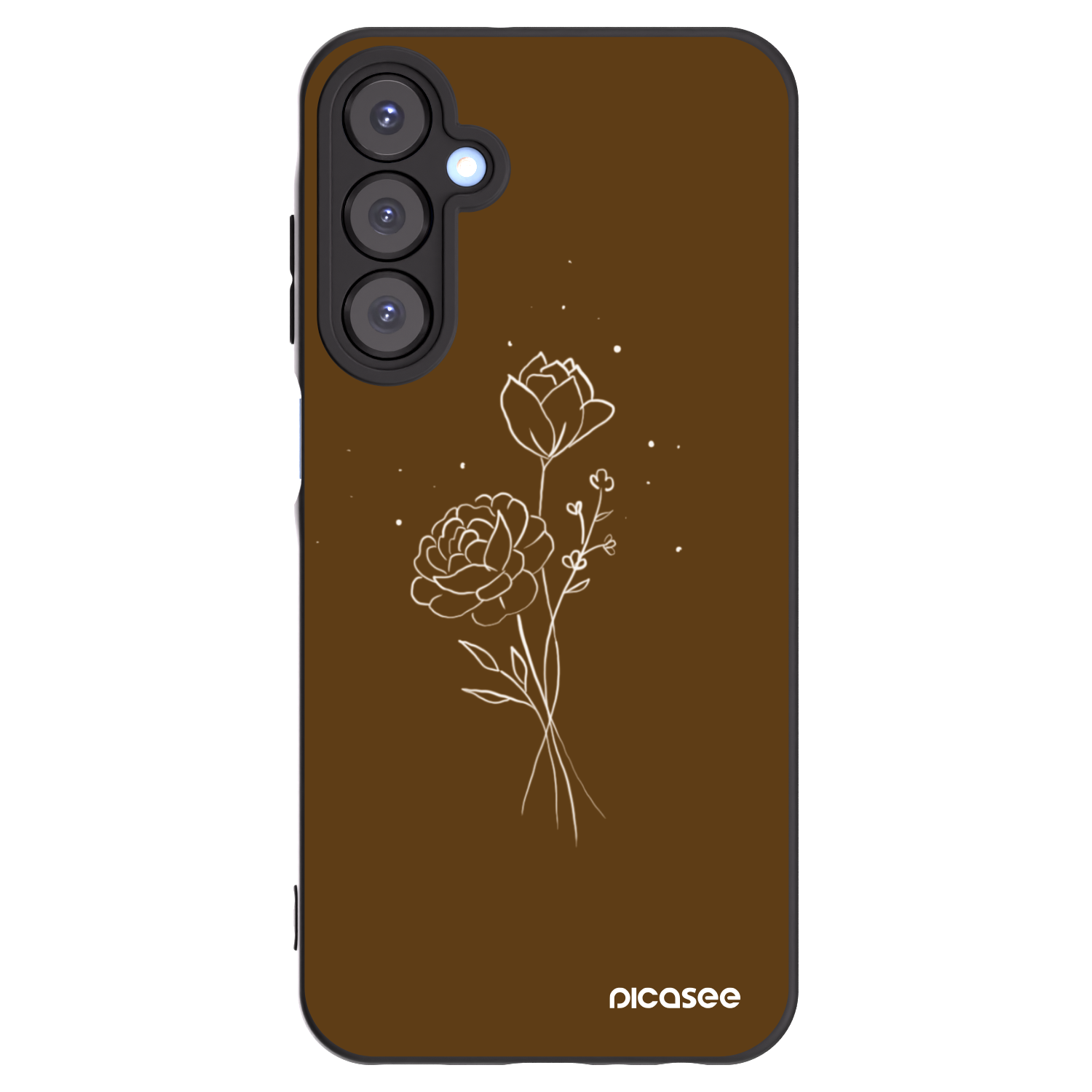 Picasee fekete szilikon tok az alábbi mobiltelefonokra Samsung Galaxy A25 A256B 5G - Brown flowers