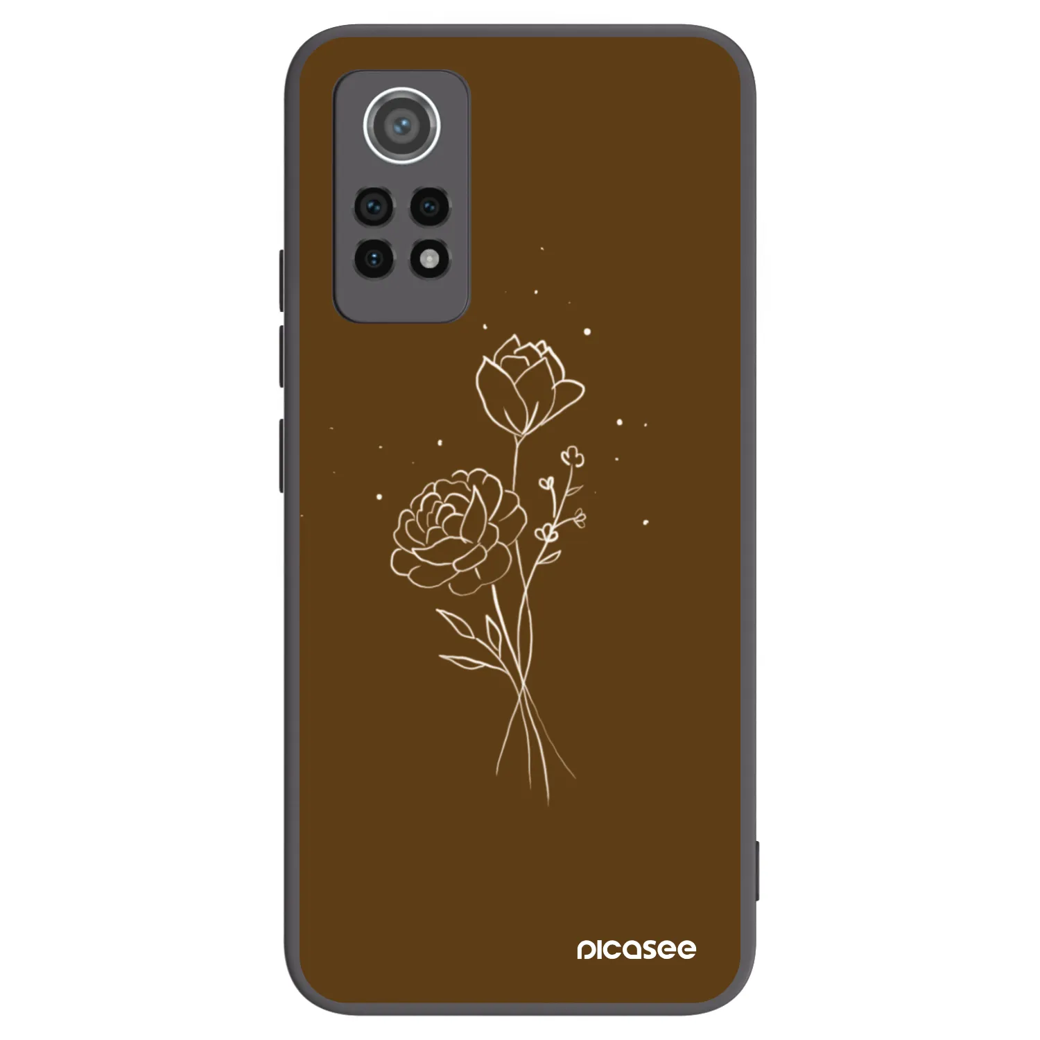Picasee fekete szilikon tok az alábbi mobiltelefonokra Xiaomi Redmi Note 12 Pro 4G - Brown flowers