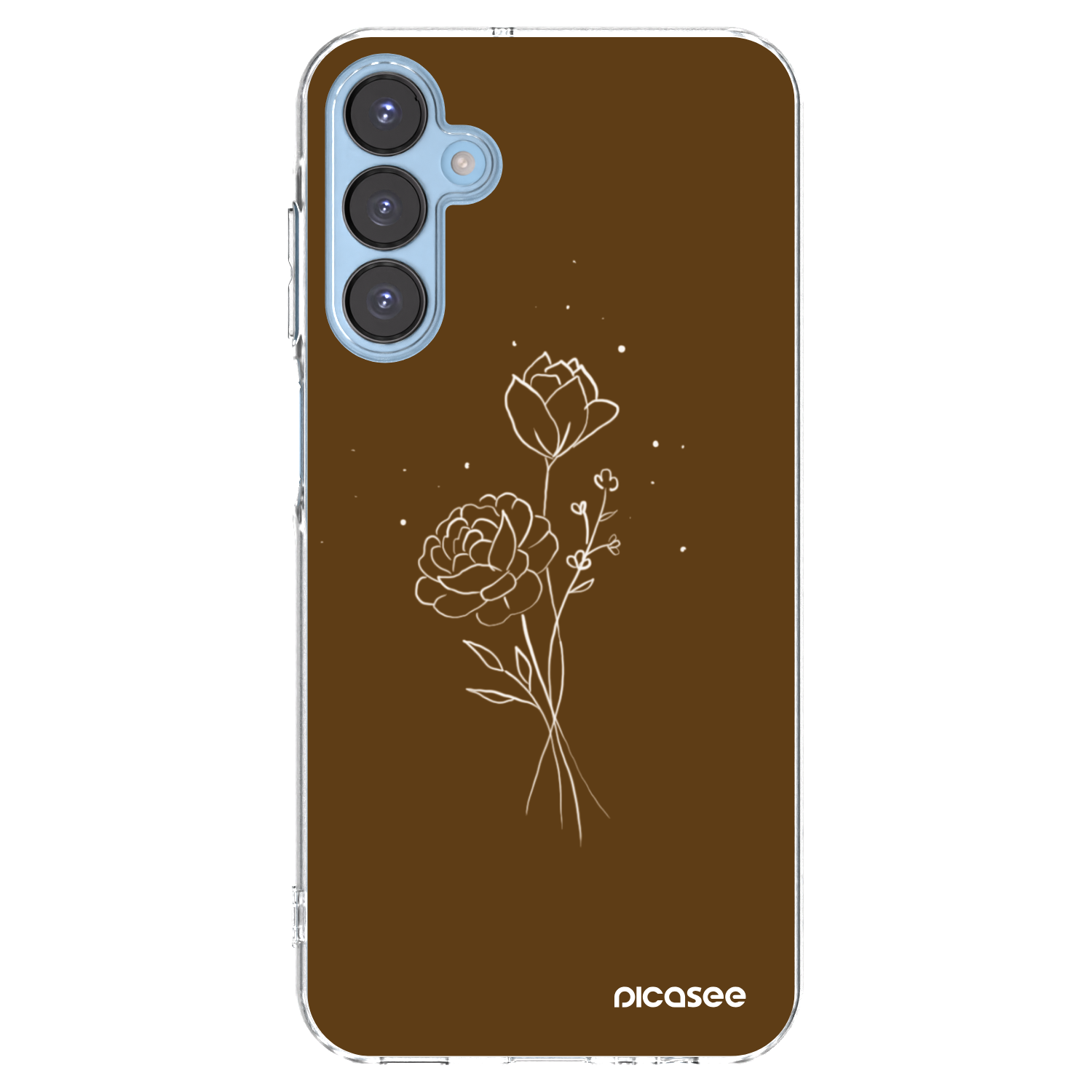 Picasee átlátszó szilikon tok az alábbi mobiltelefonokra Samsung Galaxy A15 A156B 5G - Brown flowers